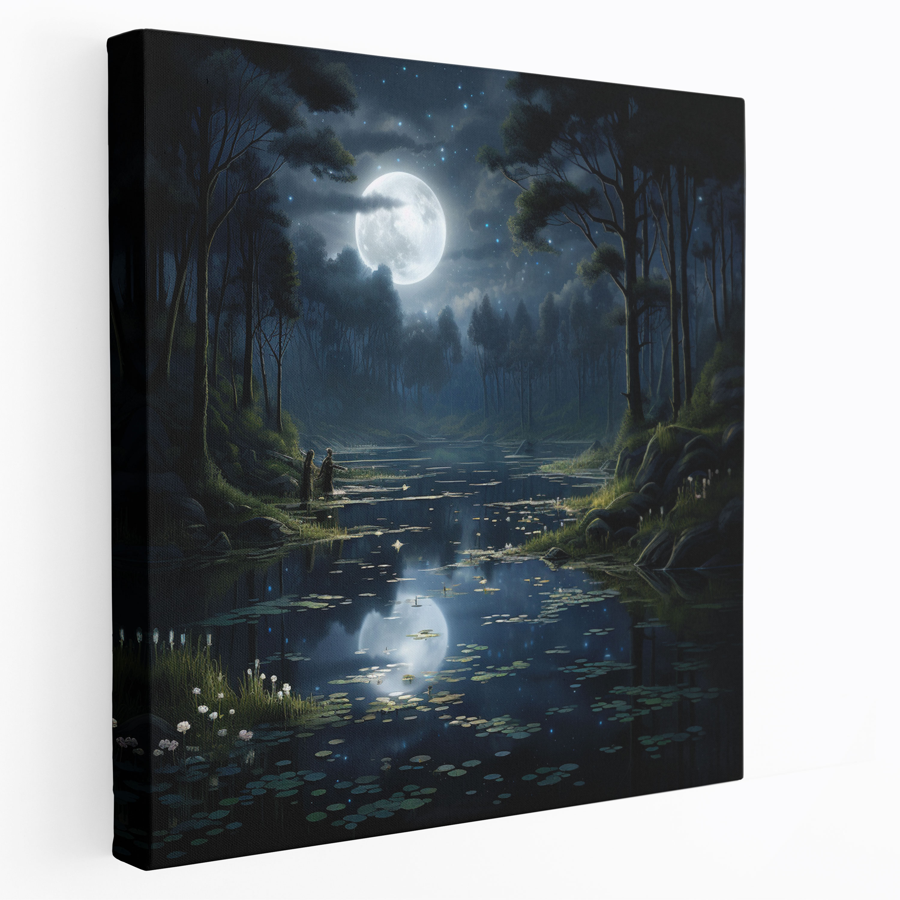 Midnight Lake Canvas Print - Midnight, Wall Decoration, Canvas Wall Art, Midnight