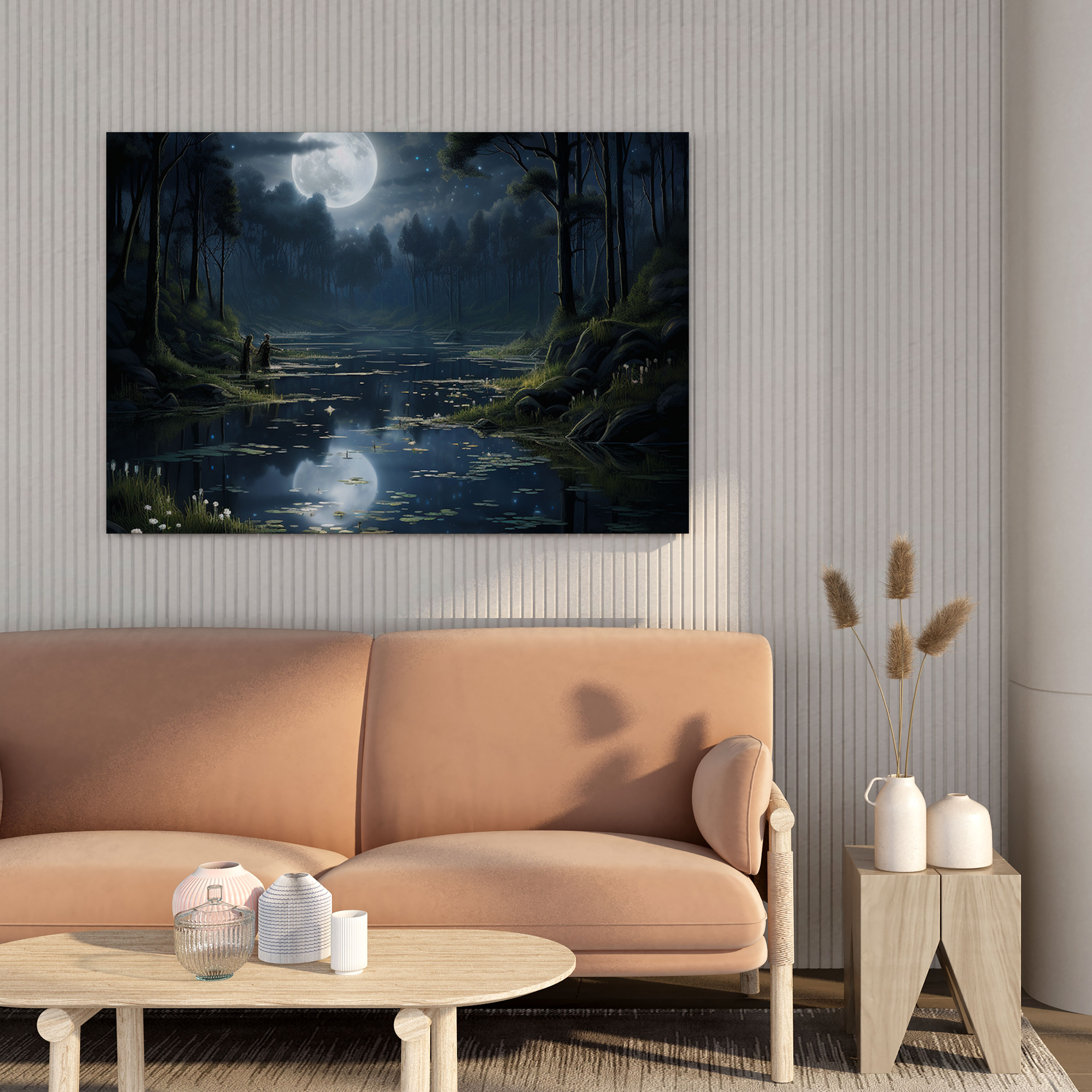 Midnight Lake Canvas Print - Midnight, Wall Decoration, Canvas Wall Art, Midnight