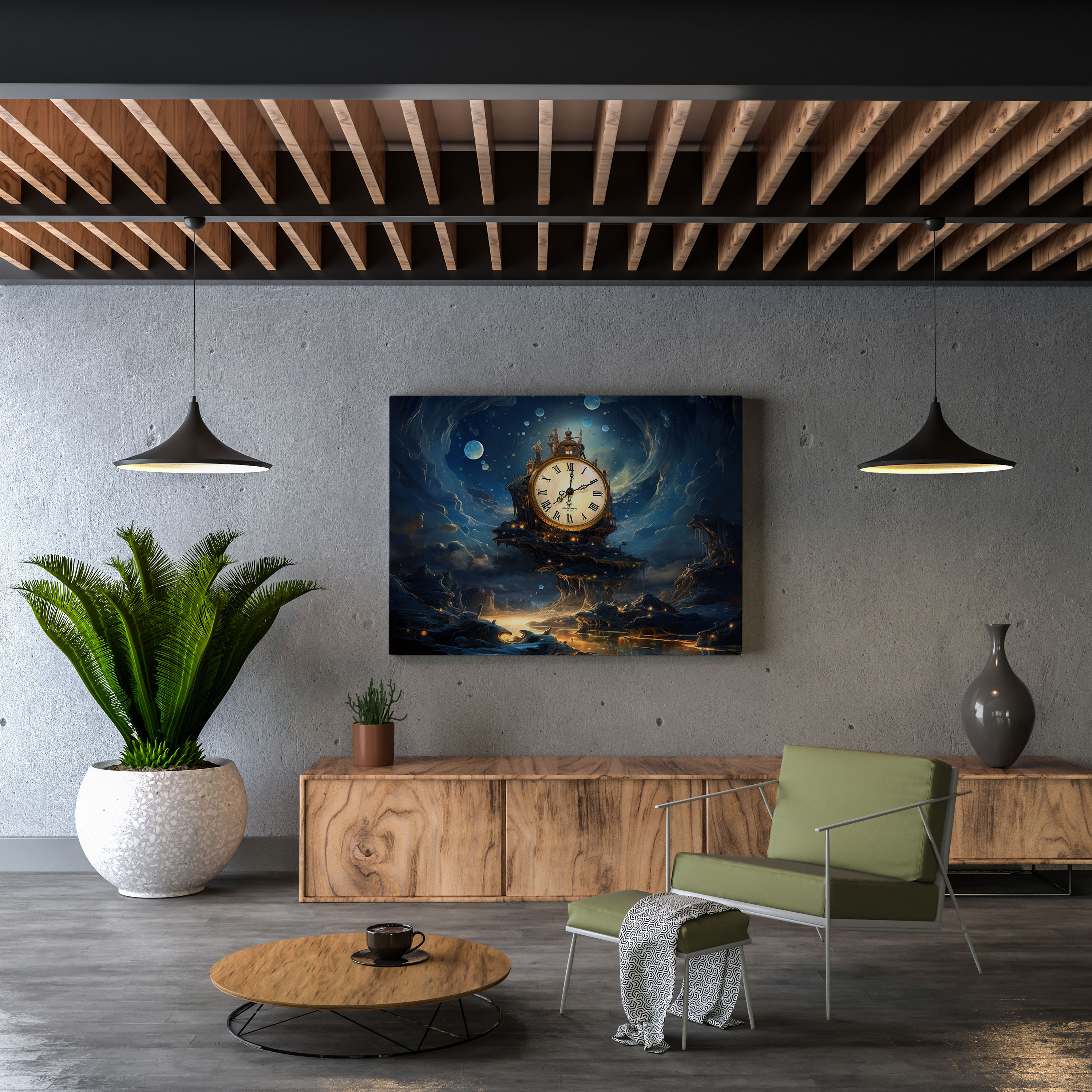 Melting Time Canvas Print - Midnight, Dreamlike, Unique, Creativity