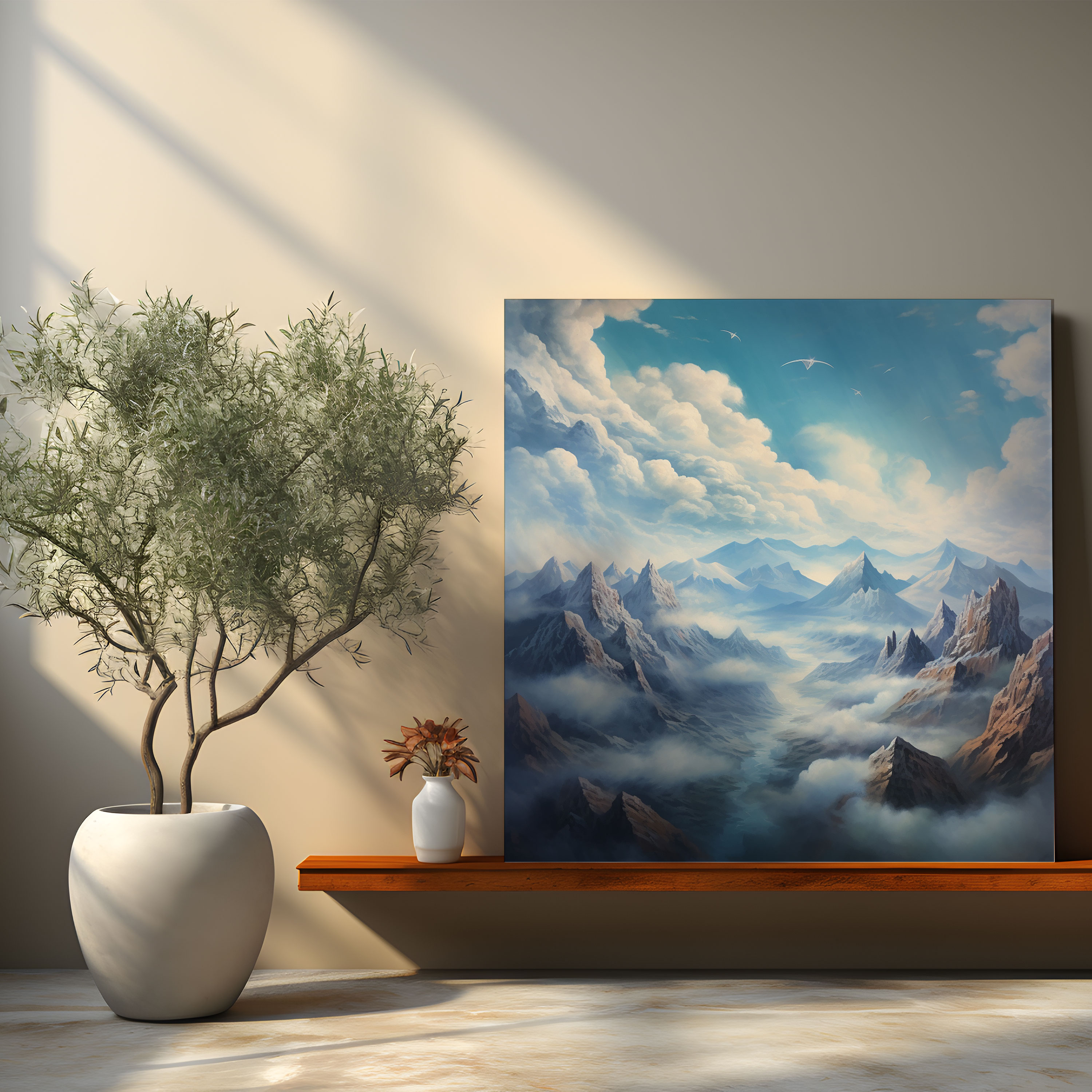 Middle Earth Mountain Canvas Print - Middle Earth, Acrylic Painting, Middle Earth, Canvas Wall Art