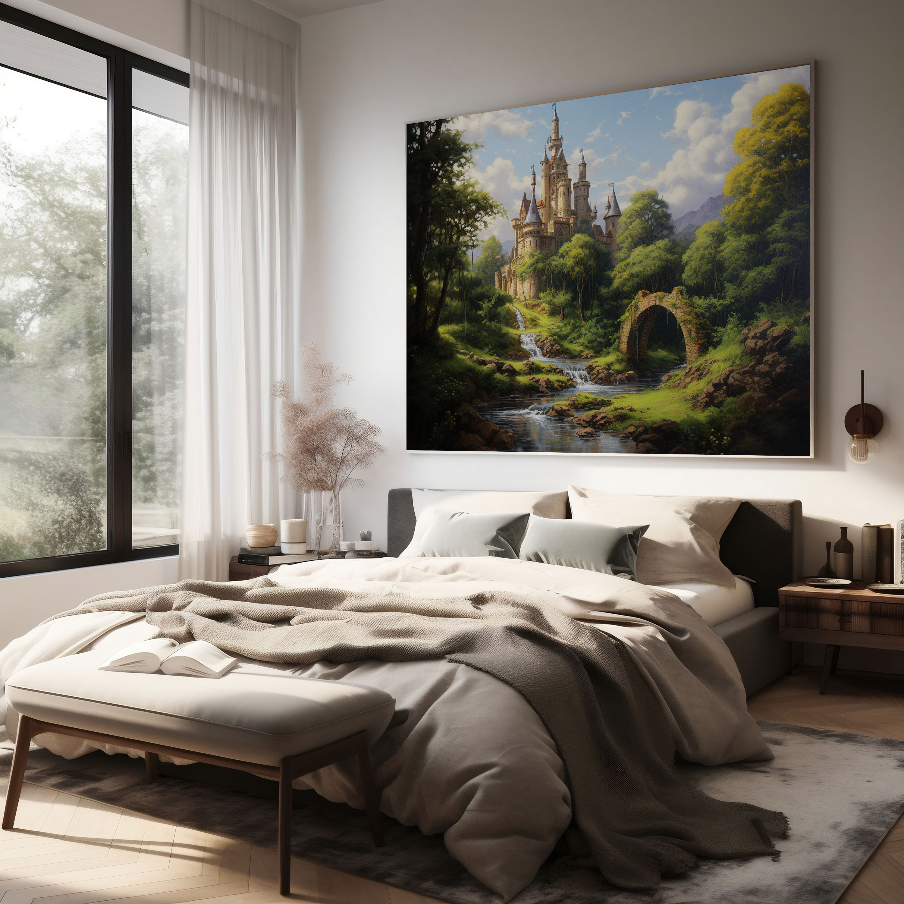 Middle Earth Canvas Print - Towering Castle - Middle Earth, Winding River, Towering Castle, Middle Earth