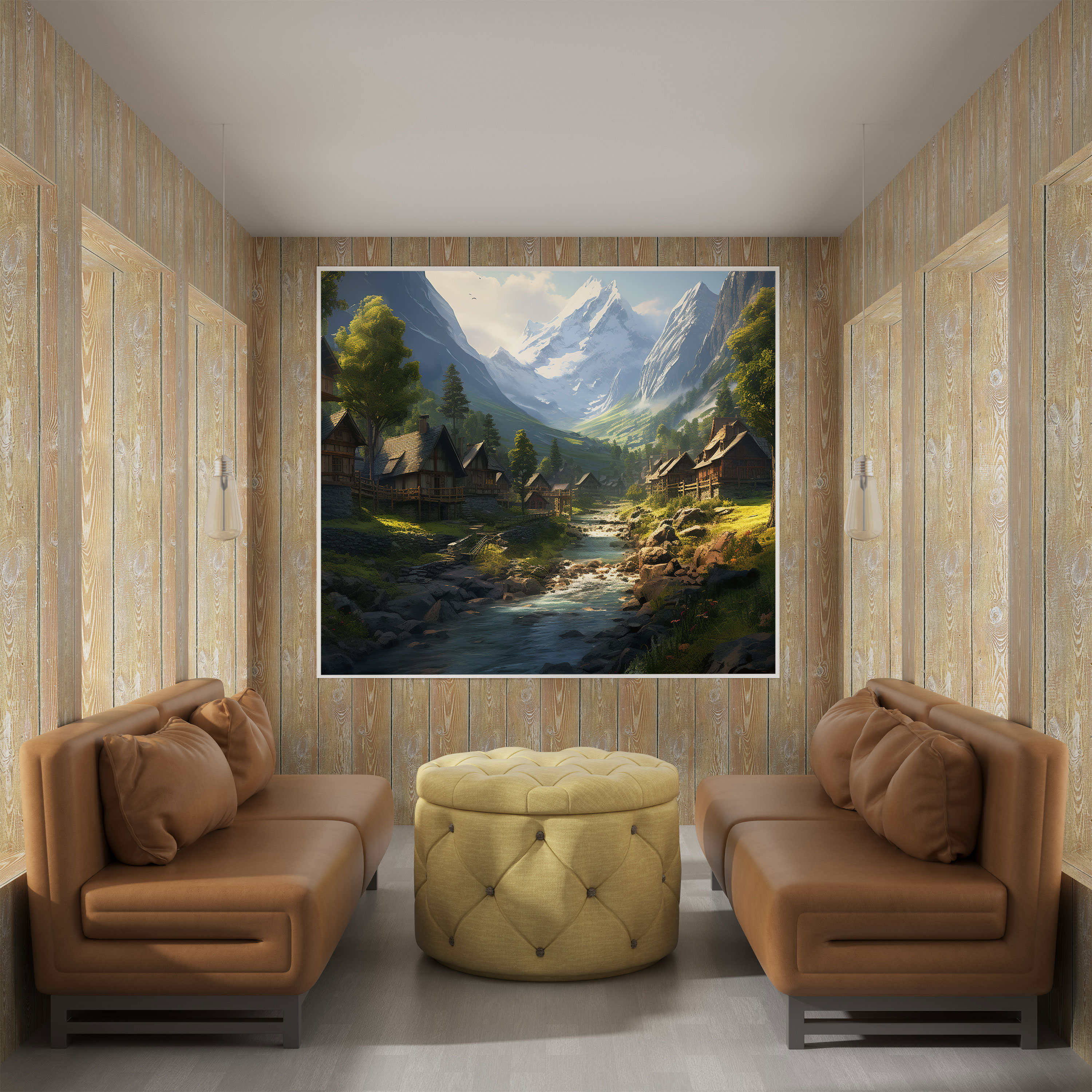 Middle Earth Wall Art - Hidden Village - Middle Earth, Wonder, Imagination, Digital Art