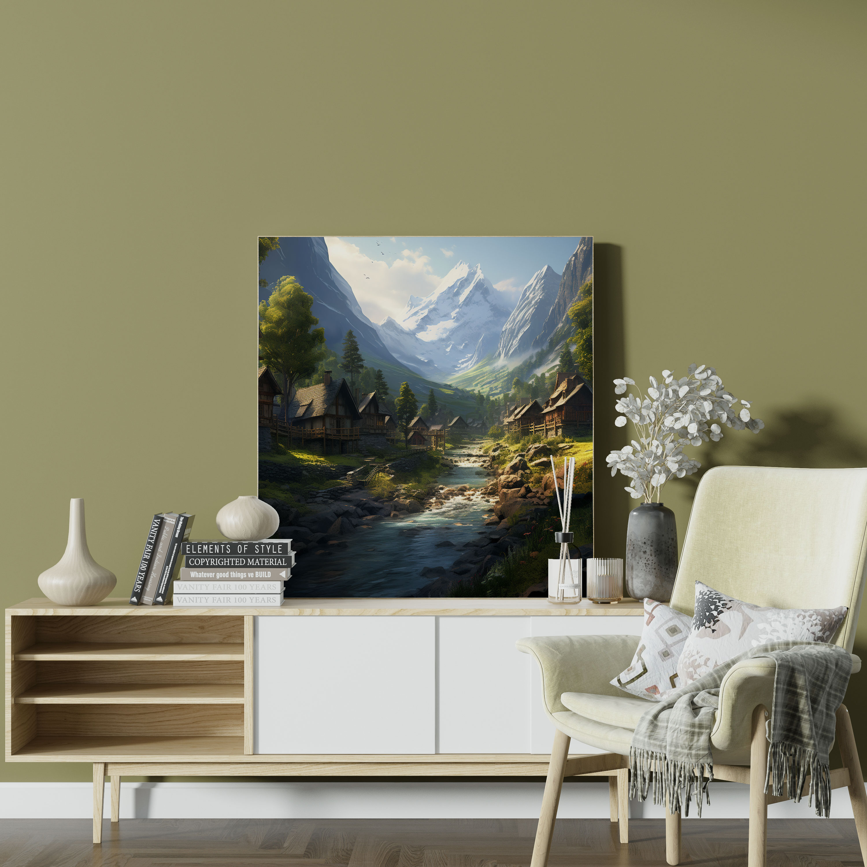 Middle Earth Wall Art - Hidden Village - Middle Earth, Wonder, Imagination, Digital Art