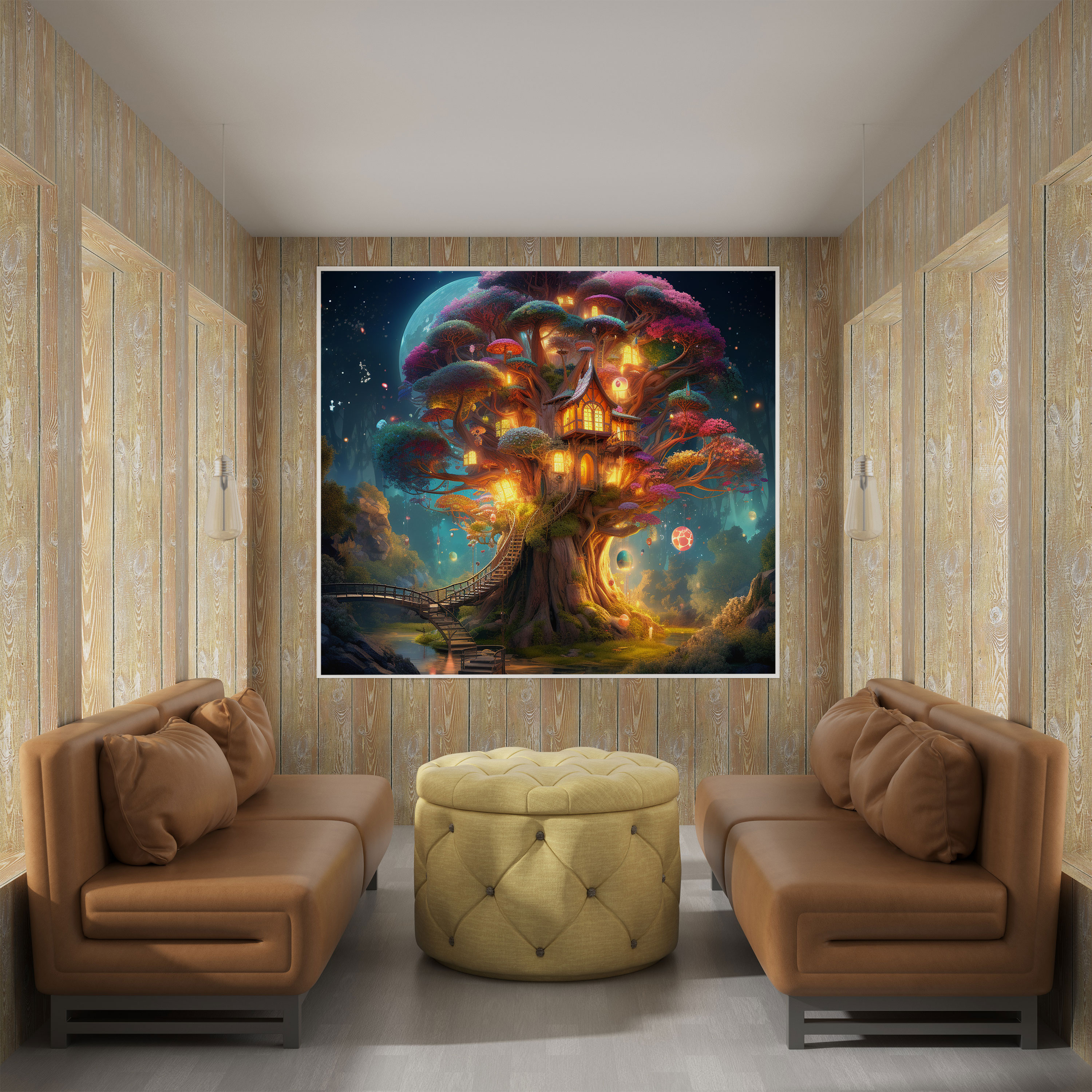 Middle Earth Wall Art - Magical Treehouse - Middle Earth, Digital Art, Wall Decoration, Home Decoration