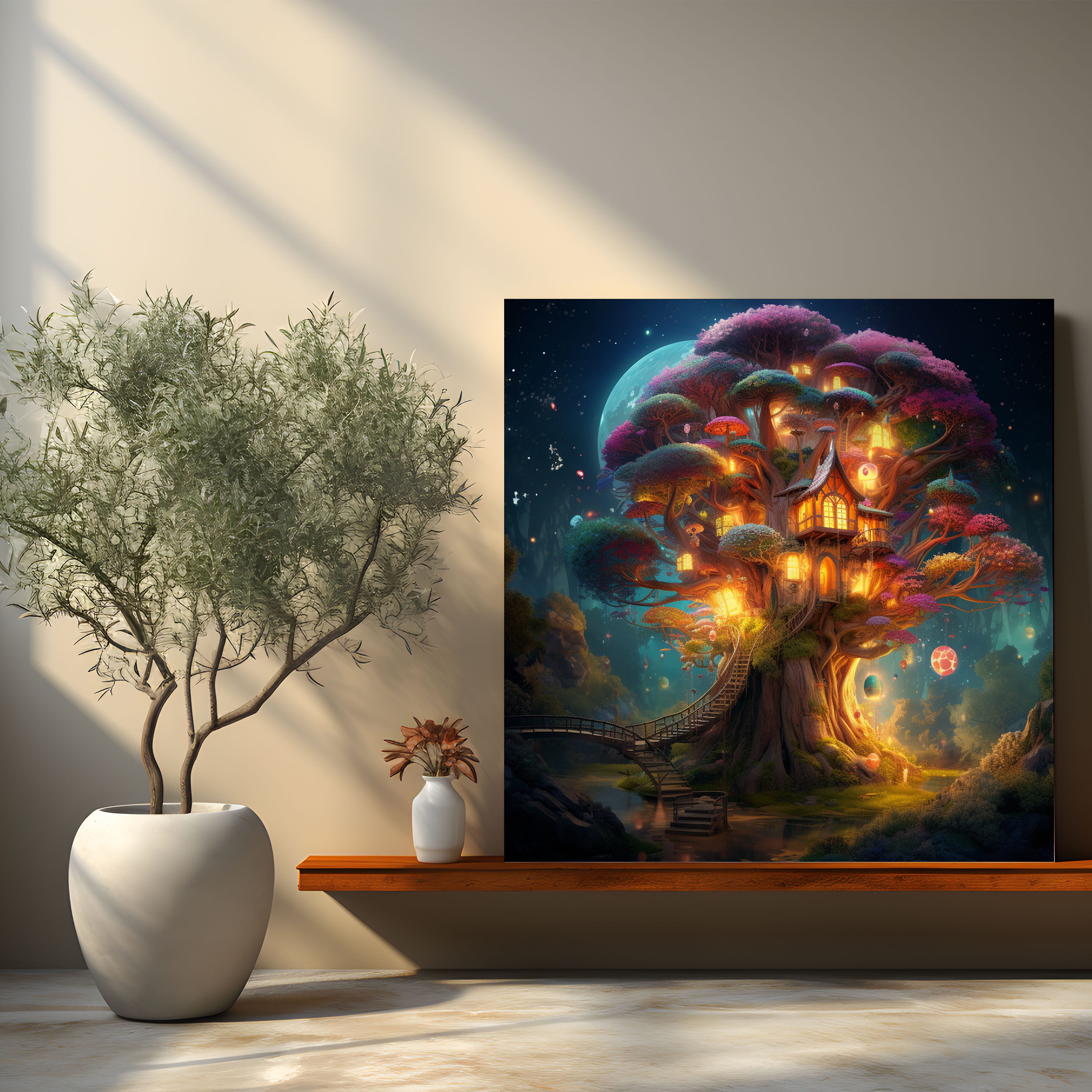 Middle Earth Wall Art - Magical Treehouse - Middle Earth, Digital Art, Wall Decoration, Home Decoration
