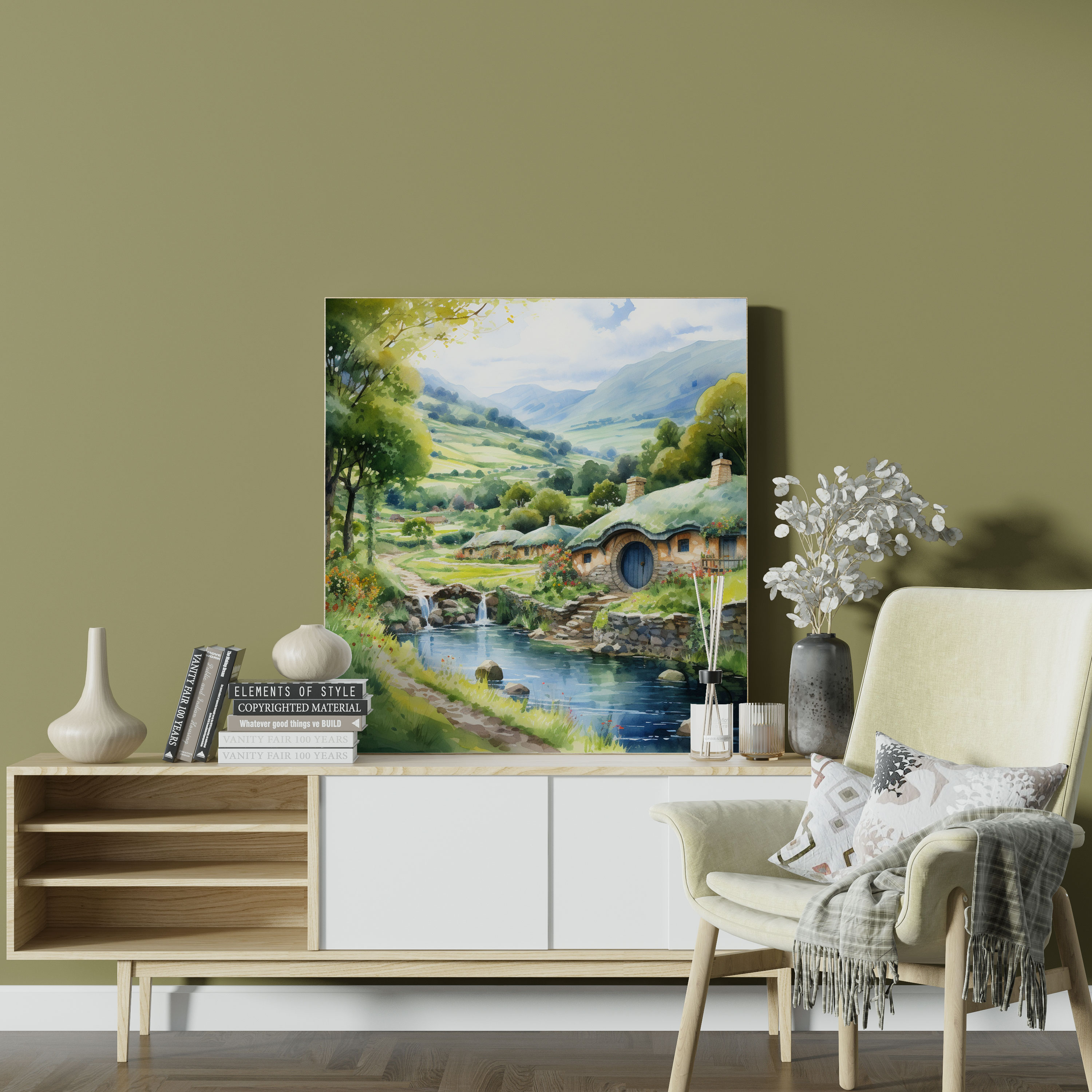 Middle Earth Canvas Print - Shire Watercolor Wall Art - Middle Earth, Wall Decoration, Canvas, Canvas Wall Art