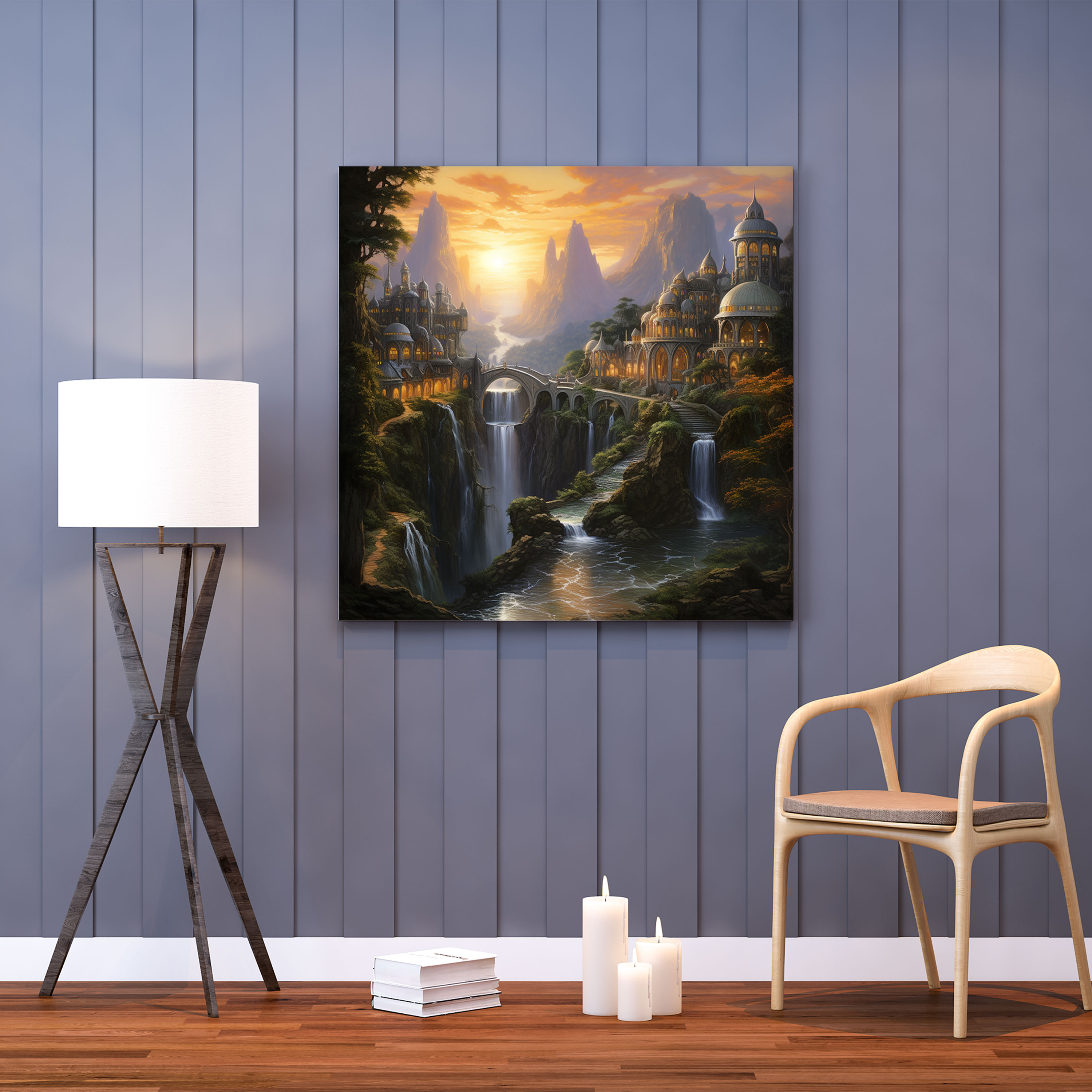 Middle Earth Wall Art - Rivendell Sunset Oil Painting - Middle Earth, Oil Painting, Wall Art, Middle Earth