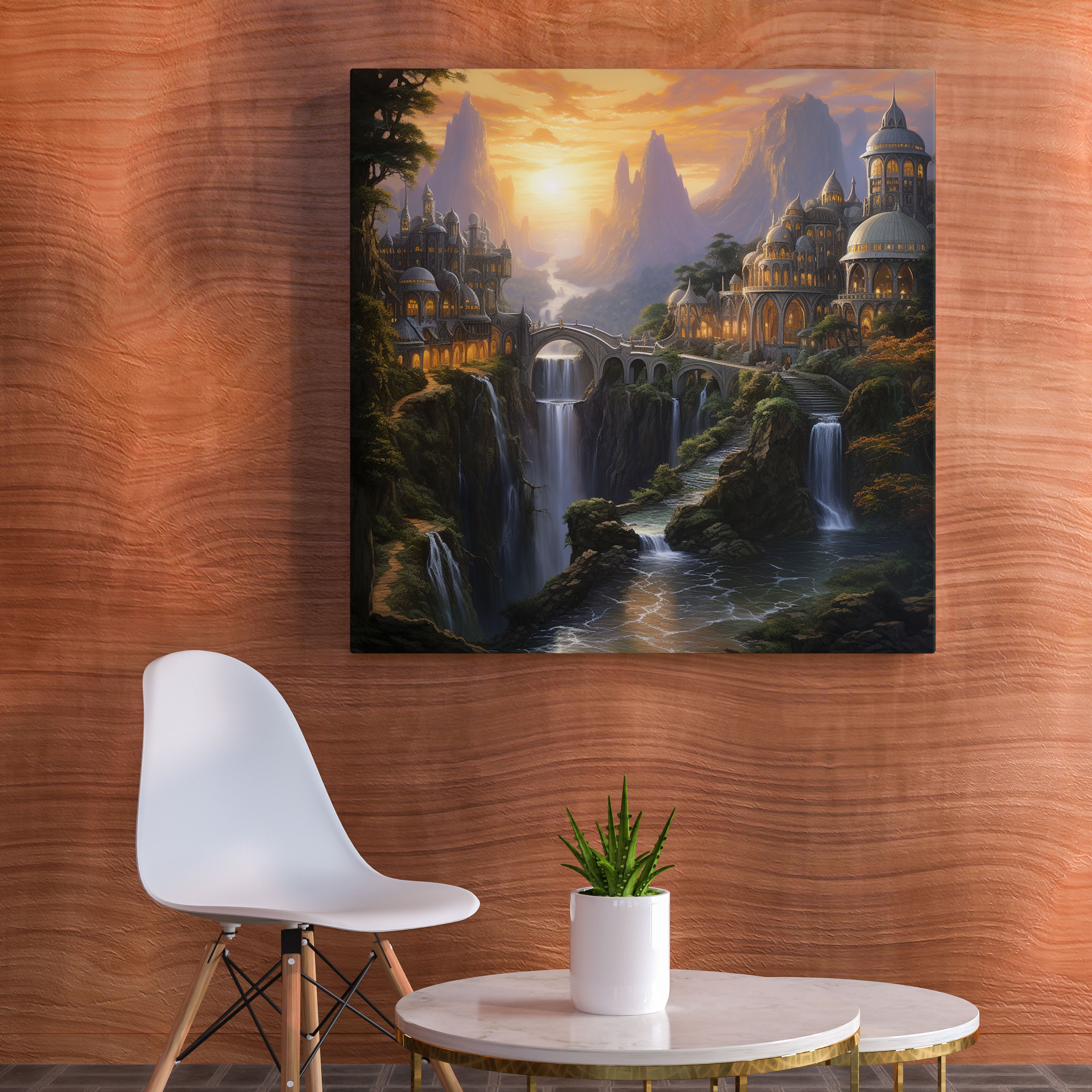 Middle Earth Wall Art - Rivendell Sunset Oil Painting - Middle Earth, Oil Painting, Wall Art, Middle Earth