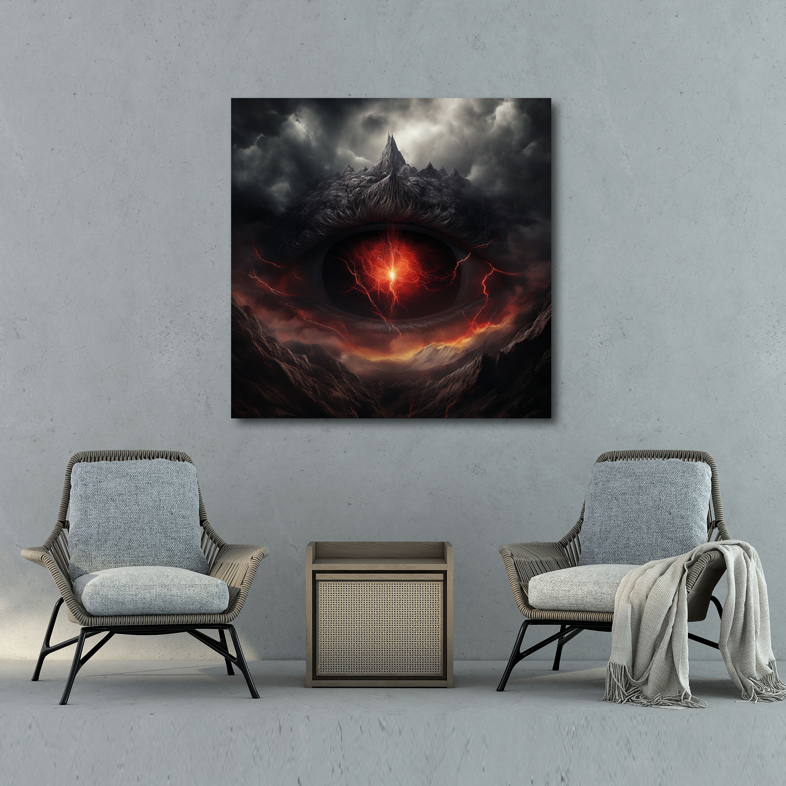 Middle Earth Canvas Print - Eye Of Sauron Digital Art - Middle Earth, Digital Illustration, Eye Of Sauron, Middle Earth