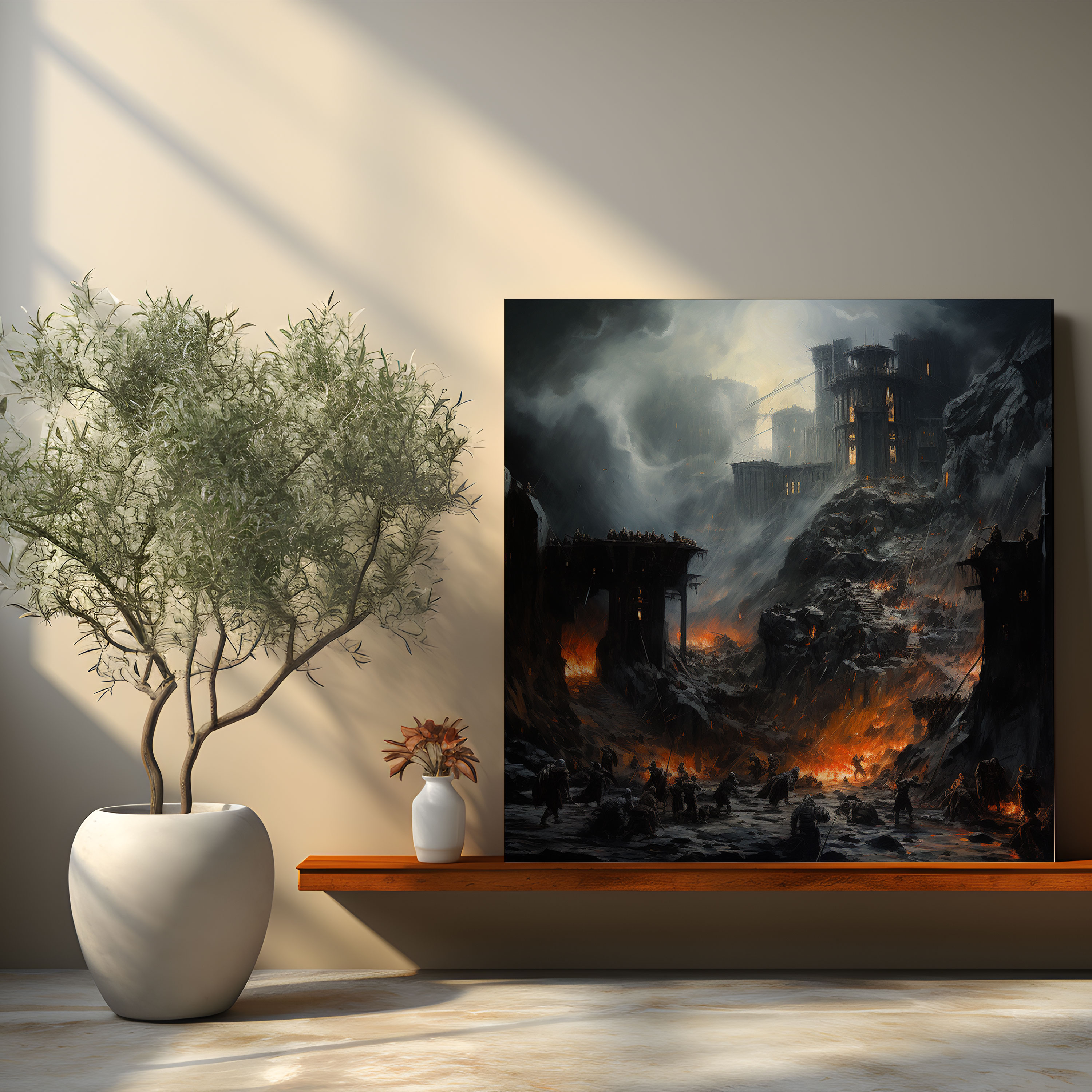 Middle Earth Wall Art - Battle Of Helm's Deep Acrylic Painting - Middle Earth, Battle Of Helm's Deep, Forces Of Good And Evil, Canvas Wall Art