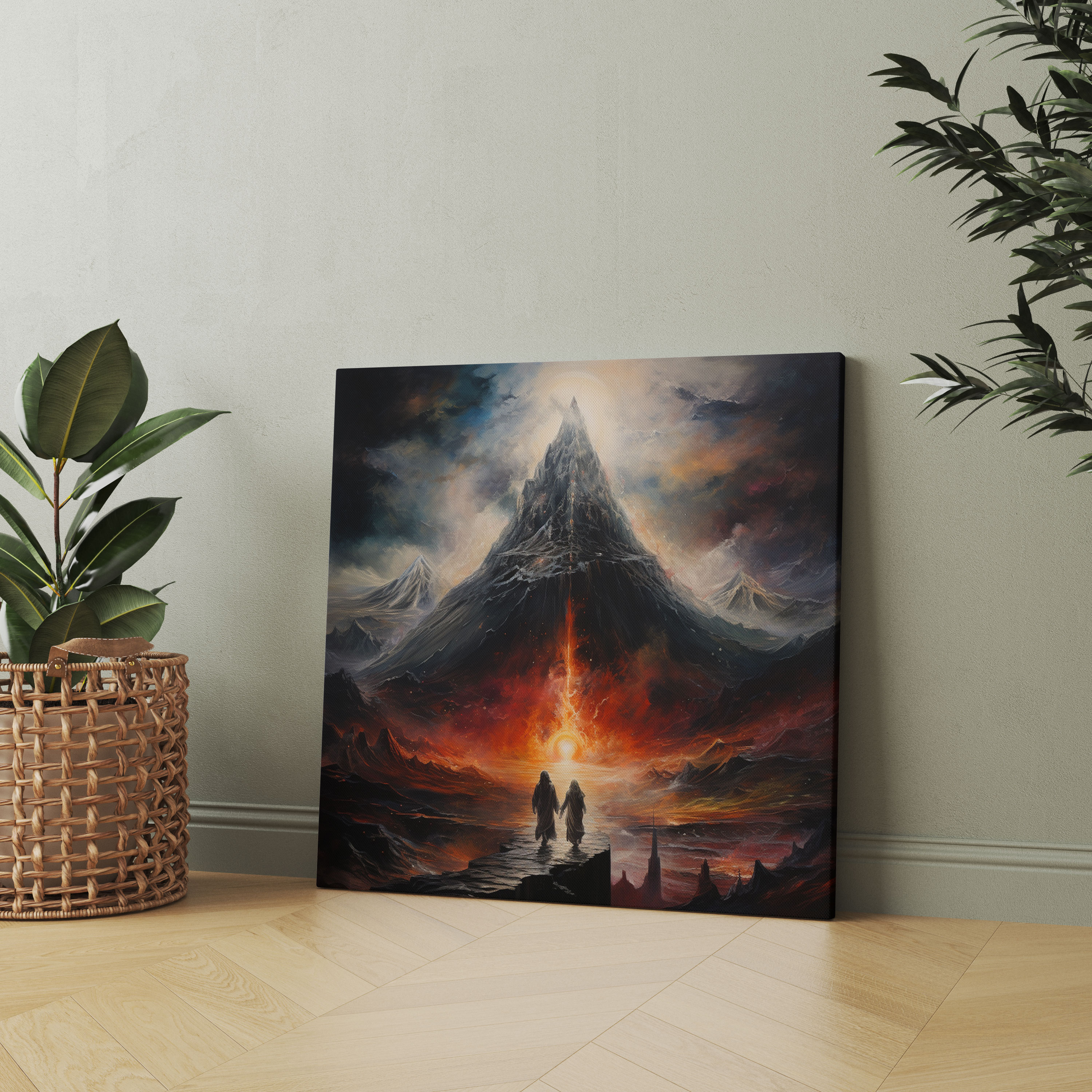 Middle Earth Canvas Print - Frodo And Sam Journey Abstract Art - Middle Earth, Canvas Print, Mixed-Media Artwork, Home Decoration