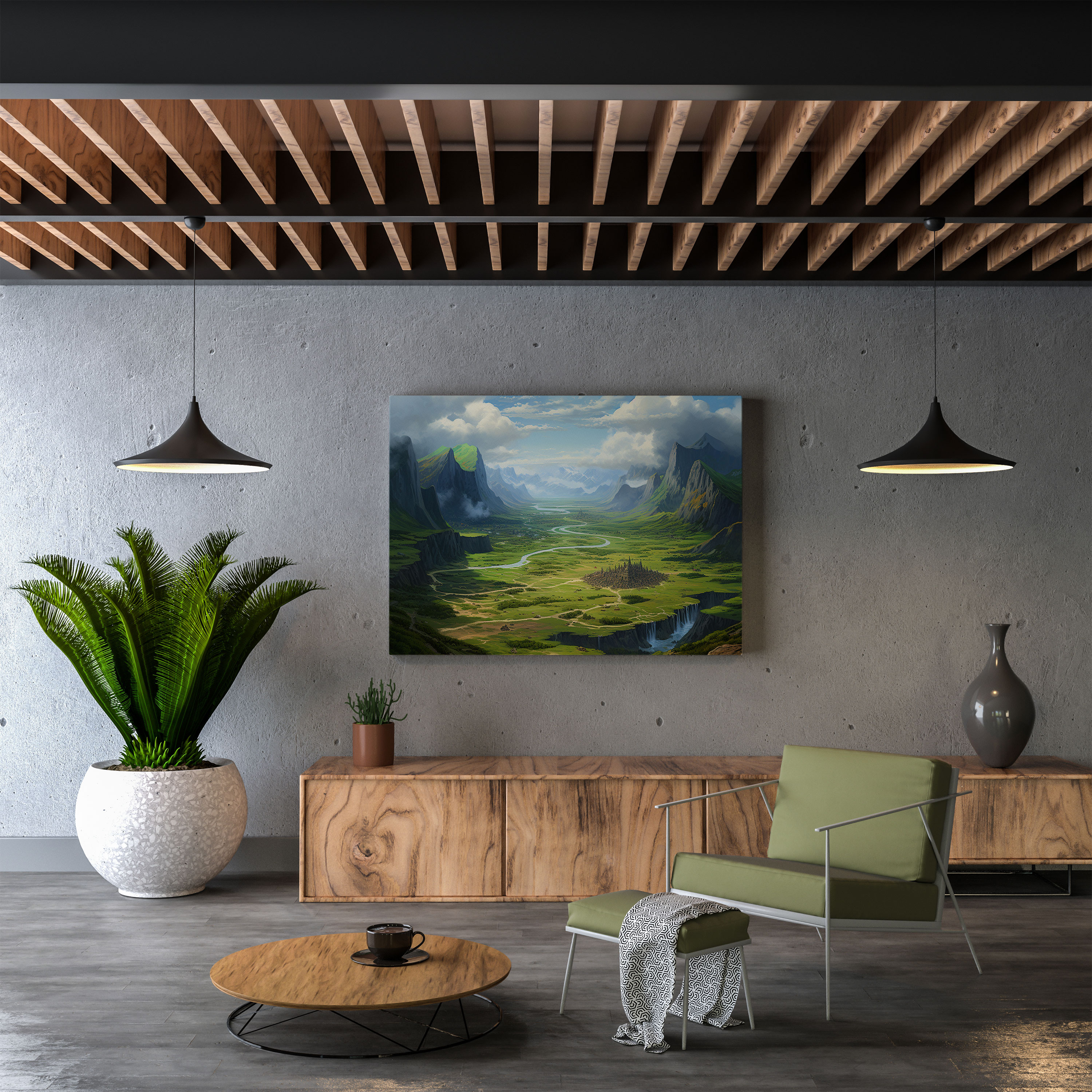 Middle Earth Canvas Print: Majestic Mountains - Middle Earth, Home Decoration, Wall Decoration, Canvas Print