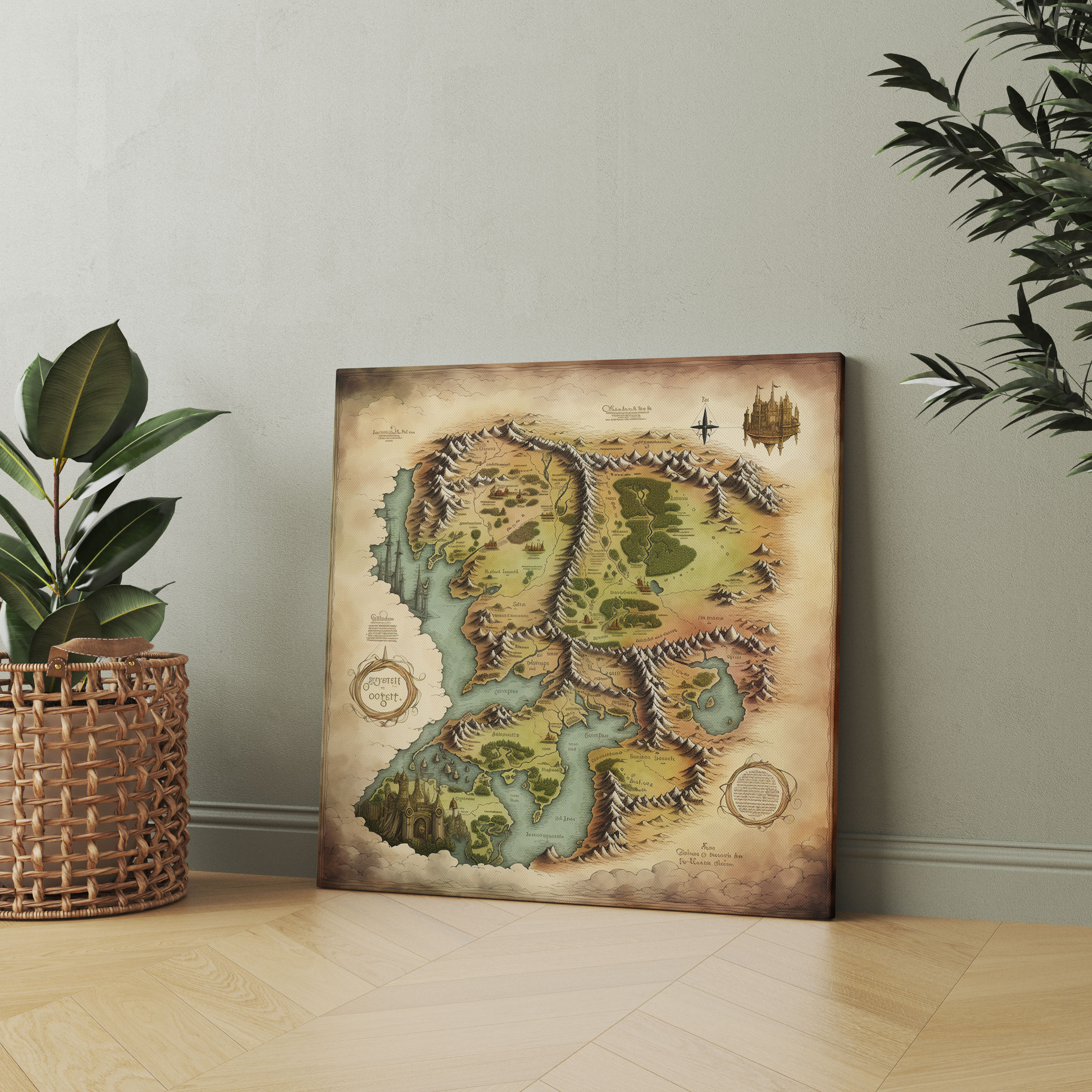 Middle Earth Wall Decoration: Detailed Map - Middle Earth, Home Decoration, Detailed Map, Middle Earth