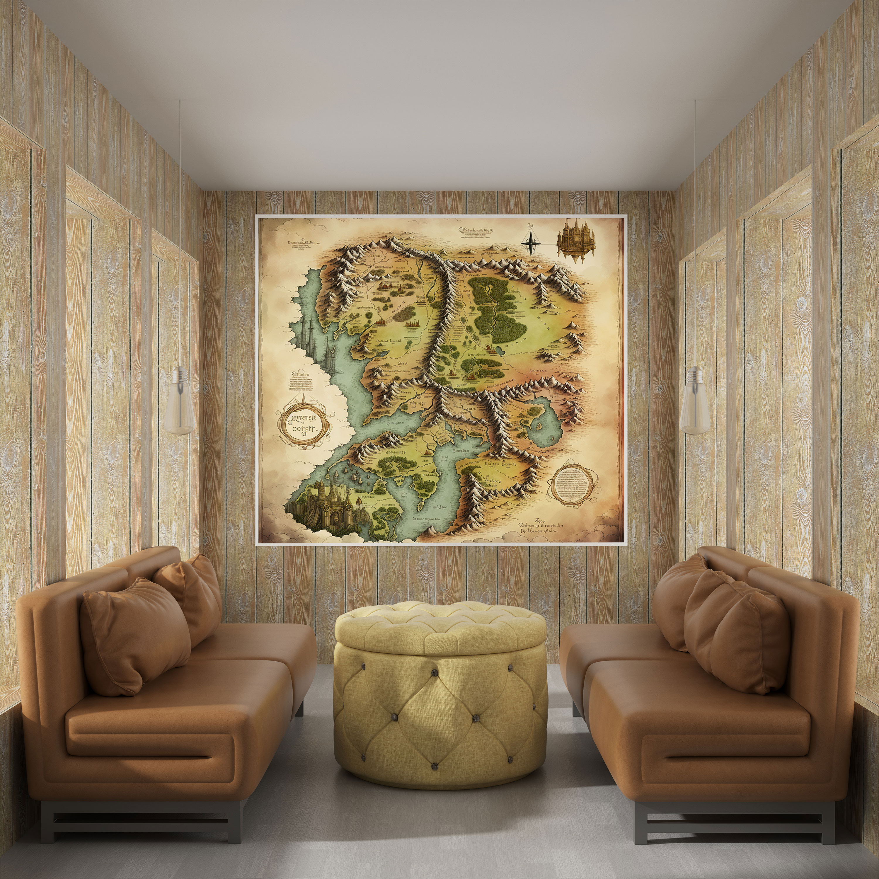 Middle Earth Wall Decoration: Detailed Map - Middle Earth, Home Decoration, Detailed Map, Middle Earth