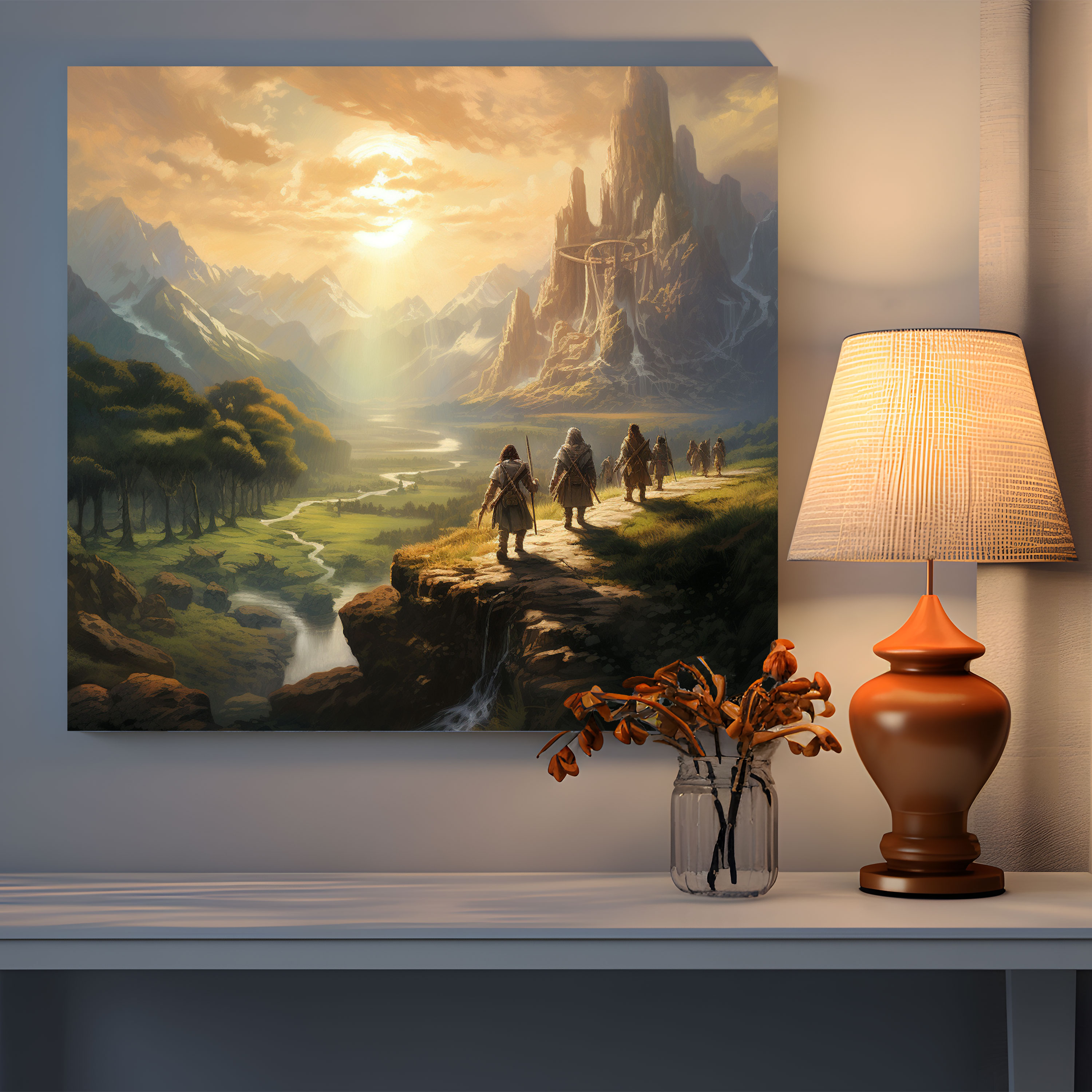 Middle Earth Canvas Print: Hobbits On An Adventure - Middle Earth, Hobbits, Middle Earth, Home Decoration