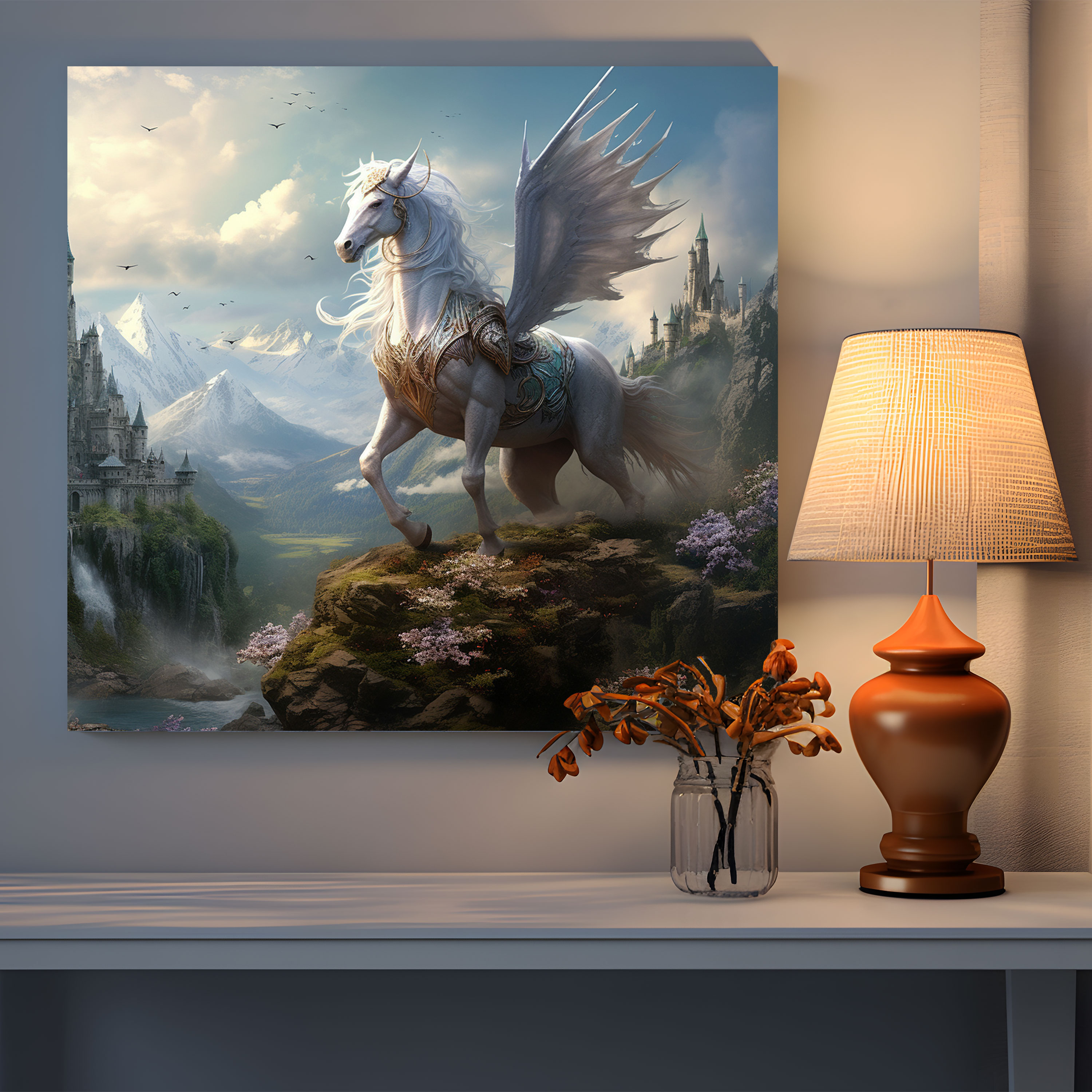 Middle Earth Canvas Print: Mythical Creature - Middle Earth, Vibrant Colors, Canvas Print, Home Decoration