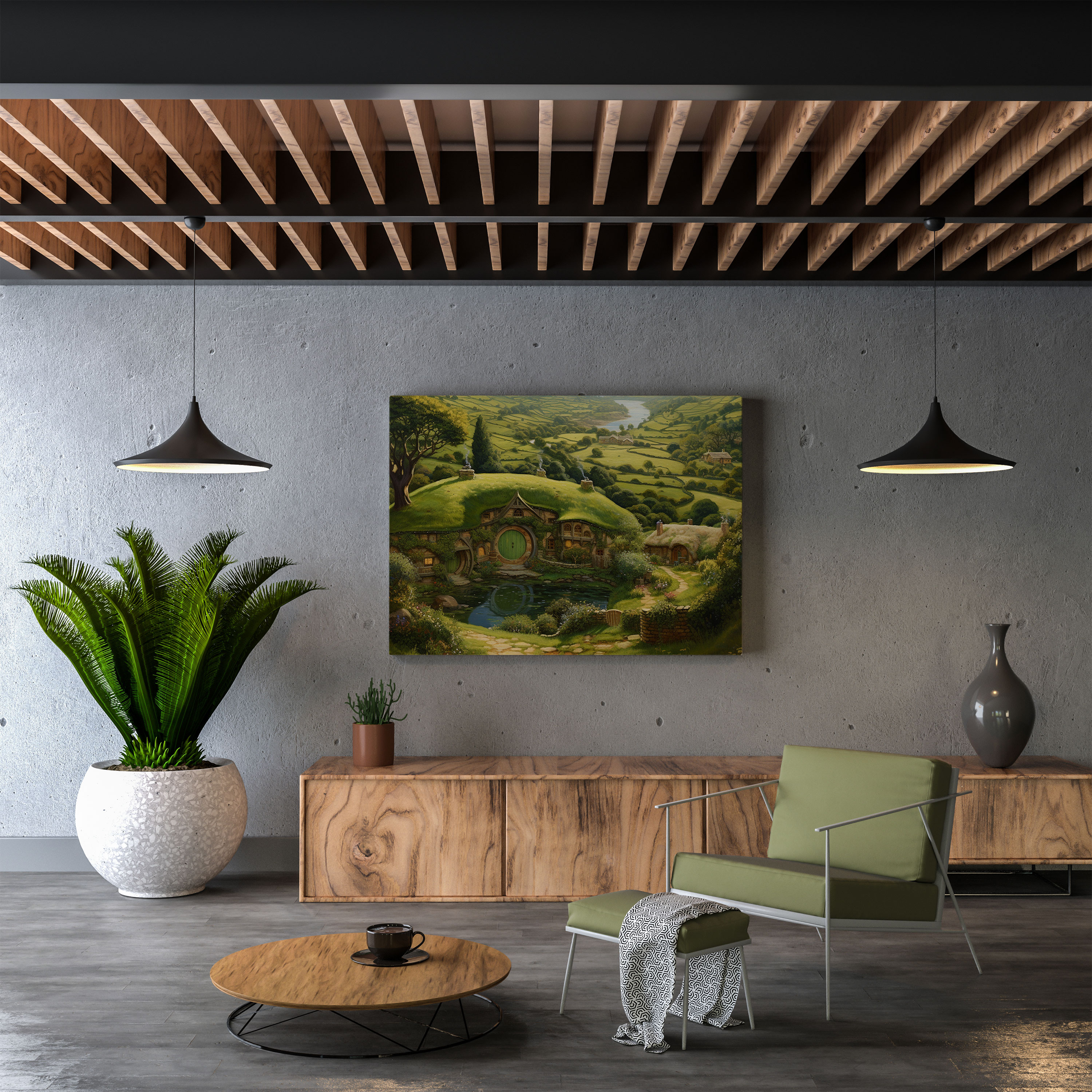 Middle Earth Shire Wall Decoration - Middle Earth, Cozy Atmosphere, Oil Painting, Canvas
