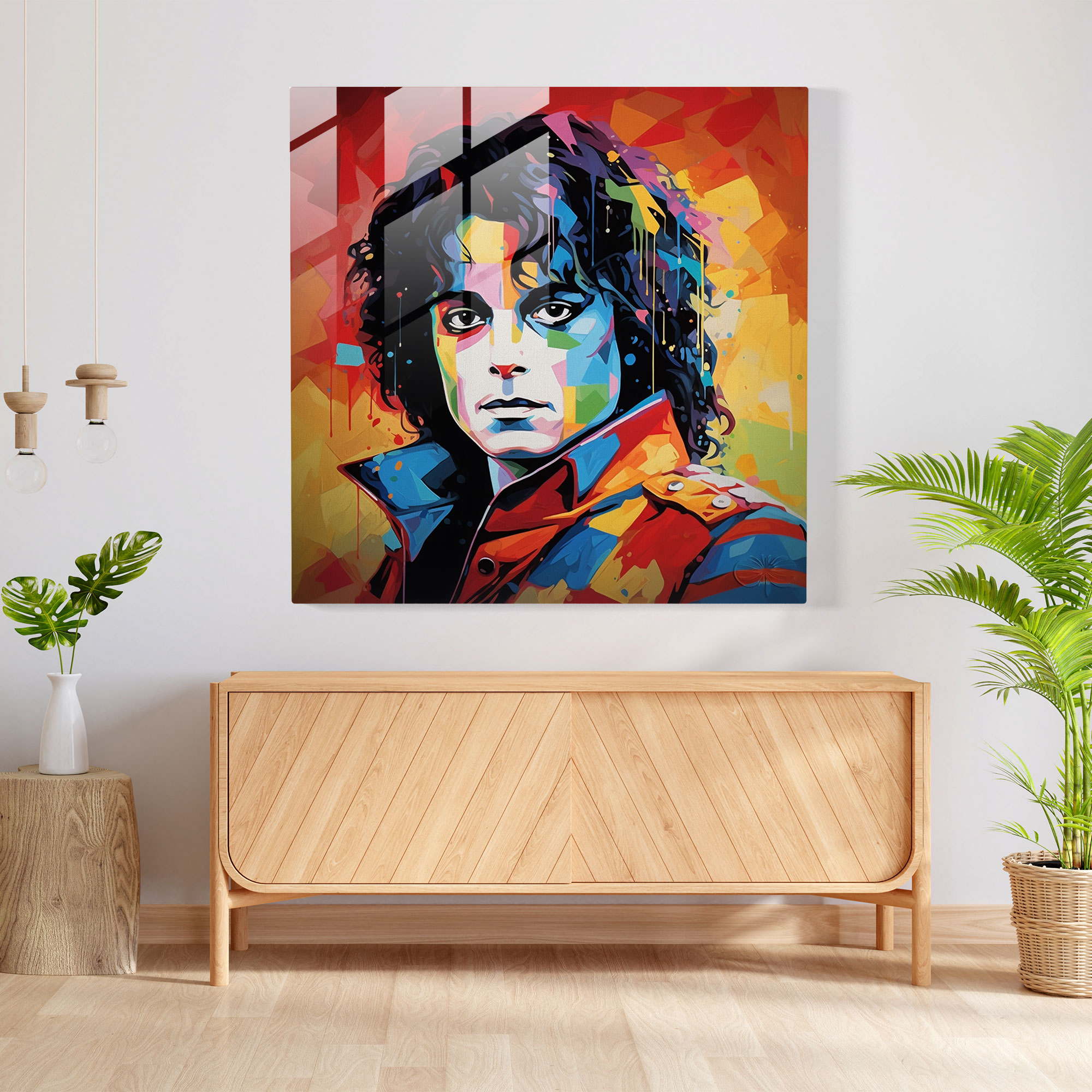 Micheal Jackson Glasbild - King Of Pop Wanddekoration Pop Art Porträt