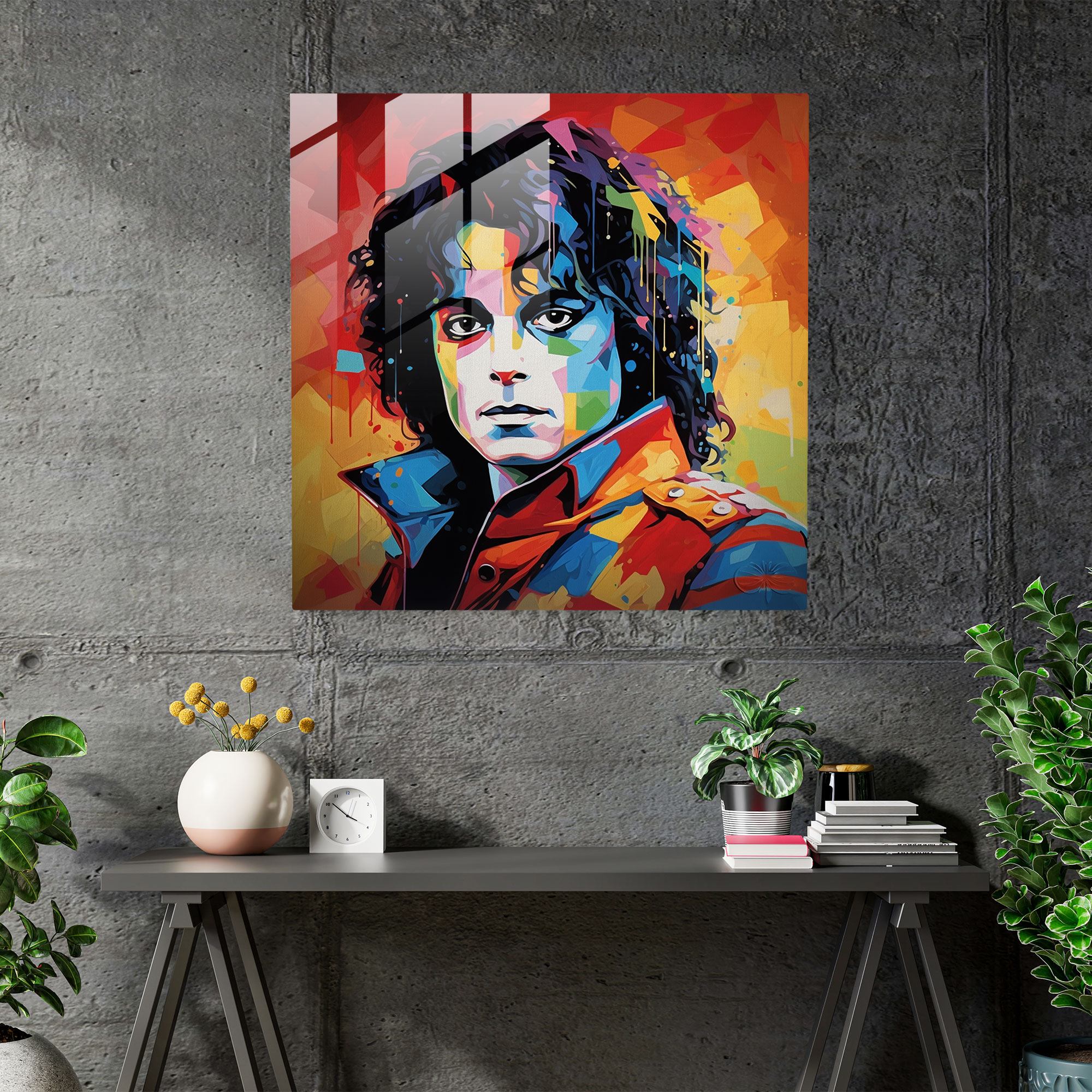Micheal Jackson Glasbild - King Of Pop Wanddekoration Pop Art Porträt