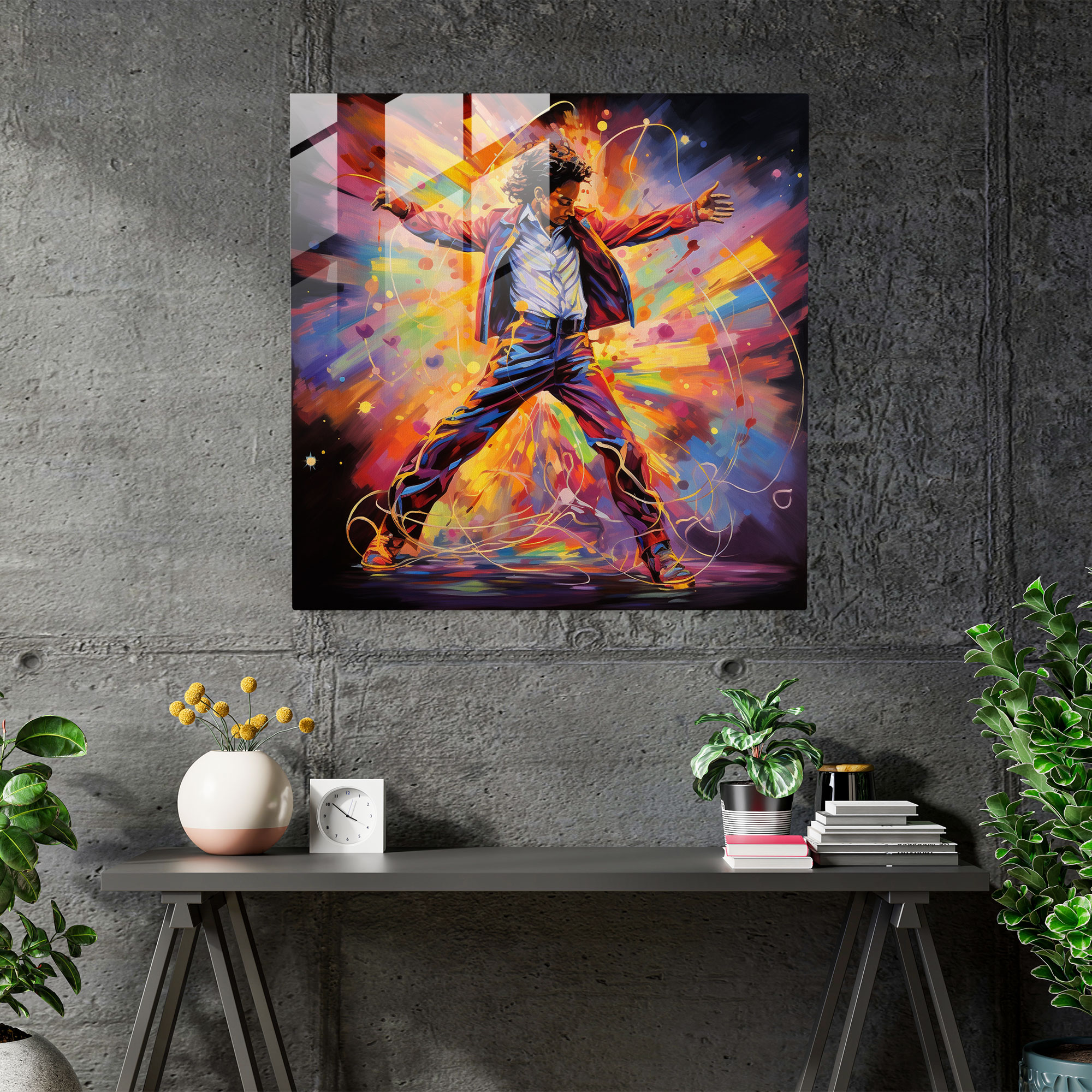 Micheal Jackson Glasbild - Tanzbewegungen Ikonische Auftritte