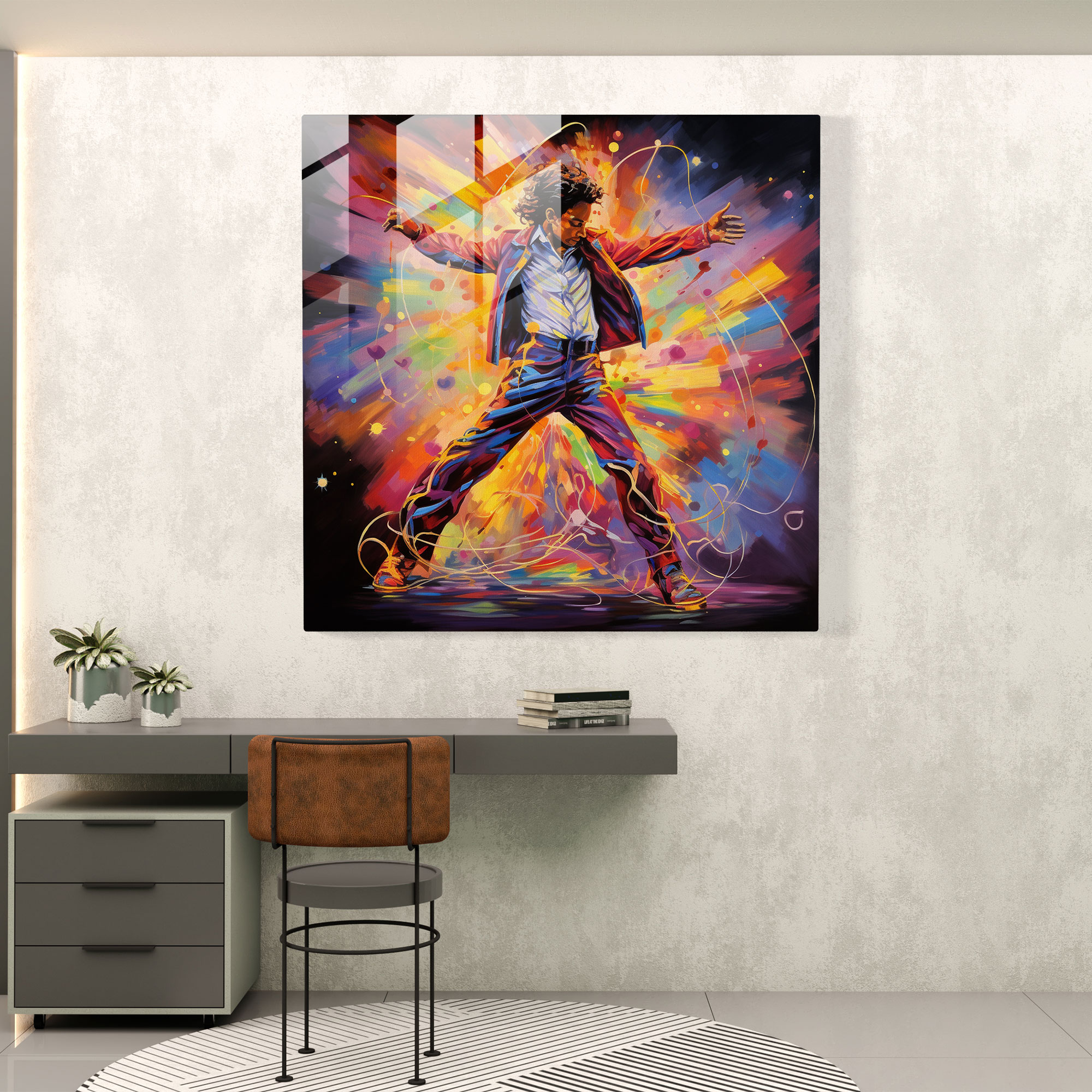 Micheal Jackson Glasbild - Tanzbewegungen Ikonische Auftritte