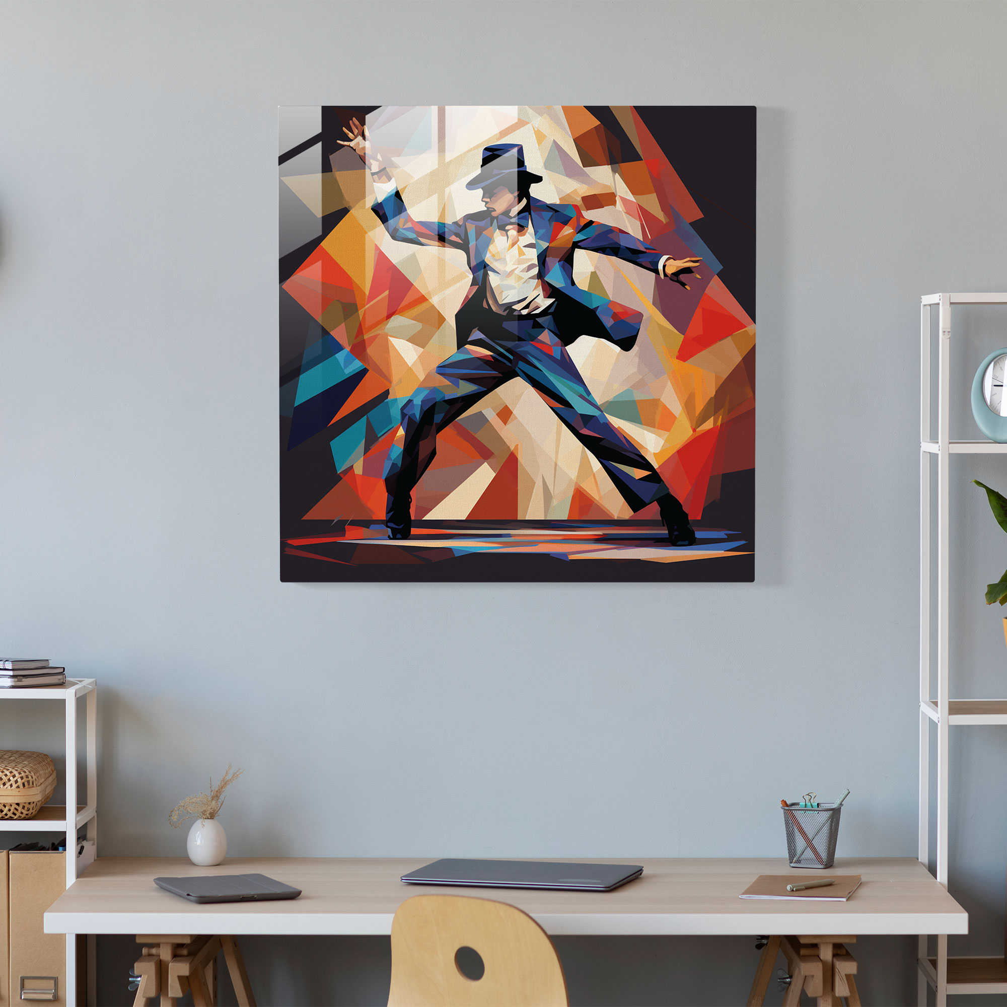 Michael Jackson Glass Print - Micheal Jackson, Wall Decoration, Cubism, Rhythm