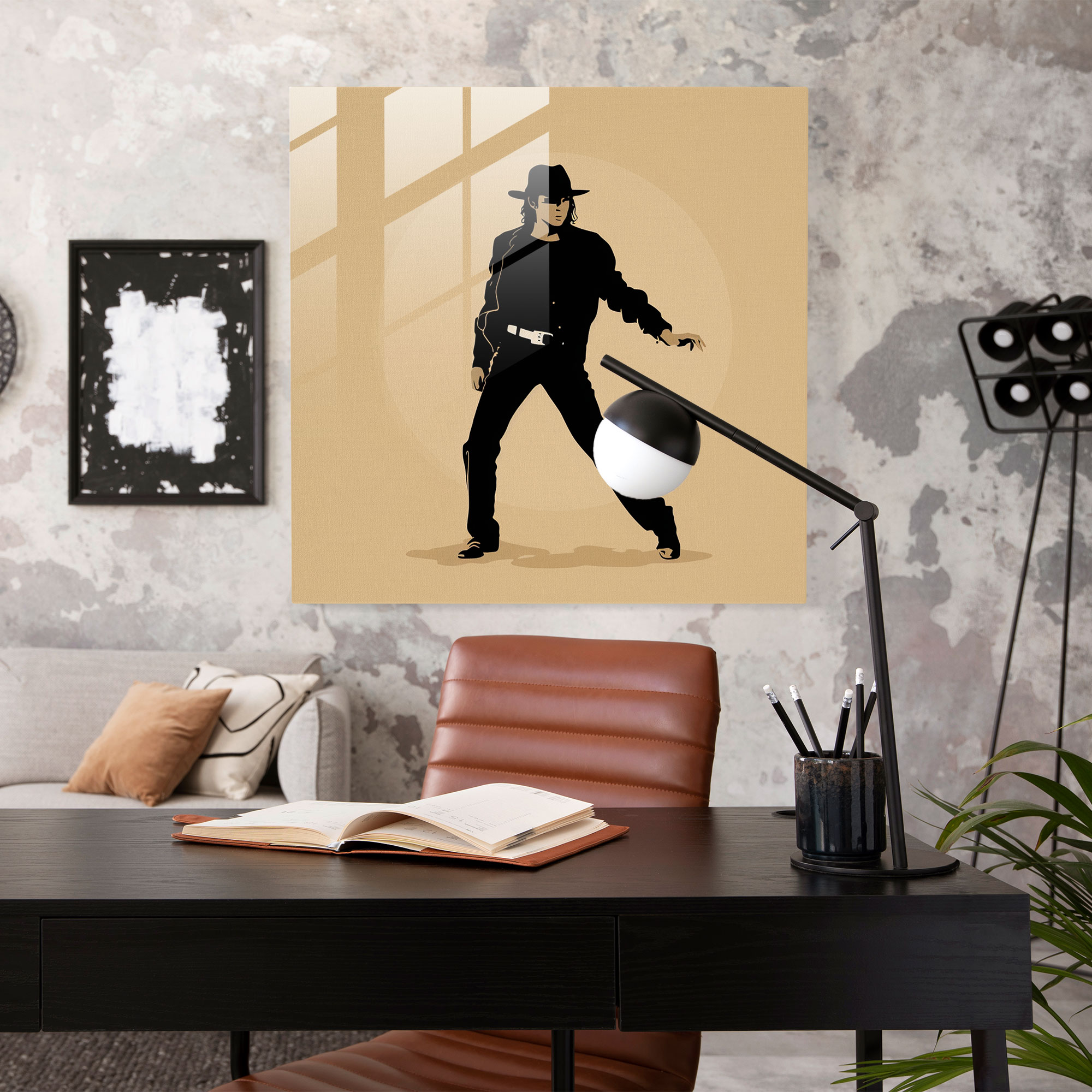 Michael Jackson Glass Print - Micheal Jackson, Iconic Pose, Glass Print, Glass Wall Art