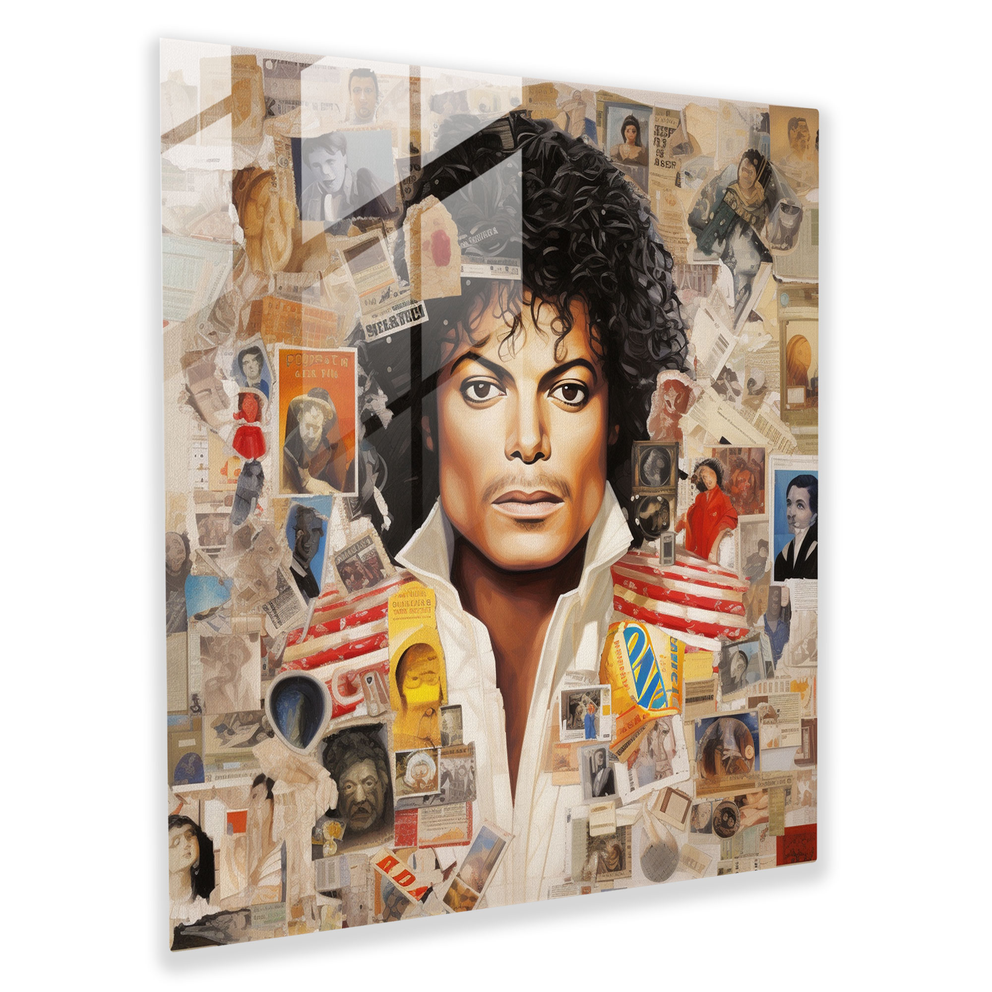 Michael Jackson Glass Print - Micheal Jackson, Glass Art, Album Covers, Modern Art