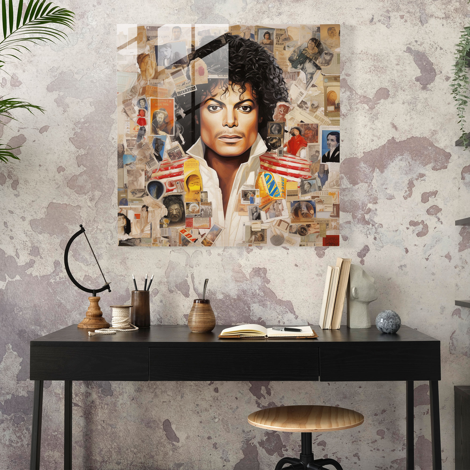 Michael Jackson Glass Print - Micheal Jackson, Glass Art, Album Covers, Modern Art