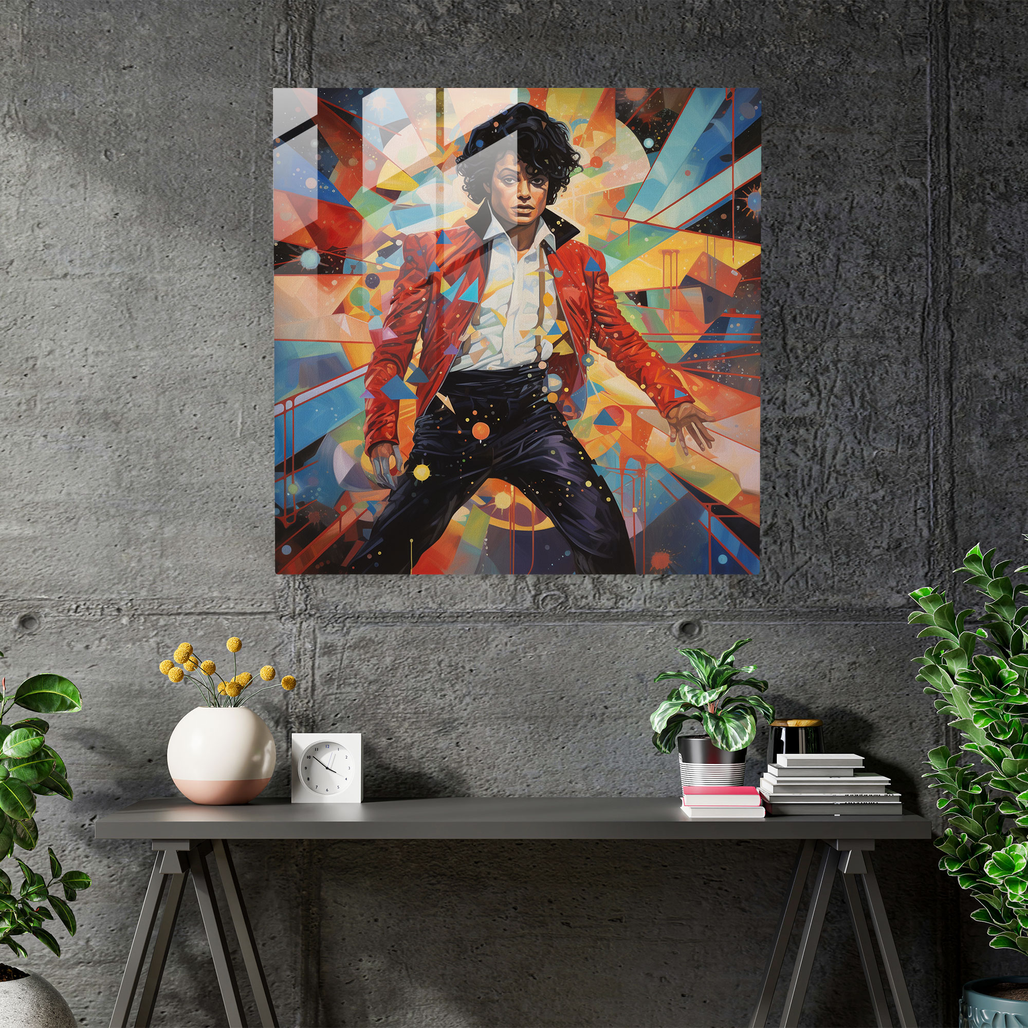 Glasbild von Michael Jackson - Wanddekoration Glasbild Mosaik