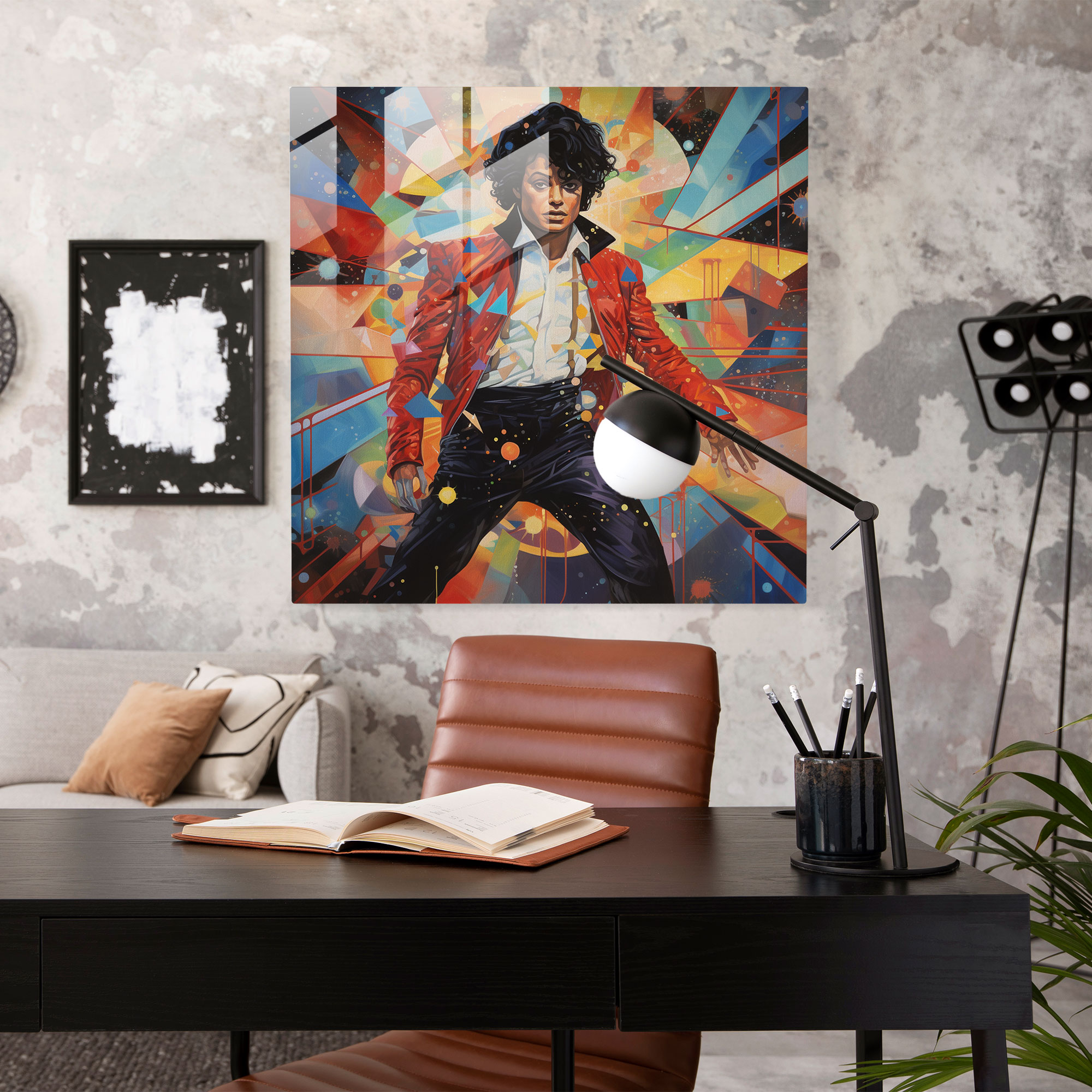 Glasbild von Michael Jackson - Wanddekoration Glasbild Mosaik