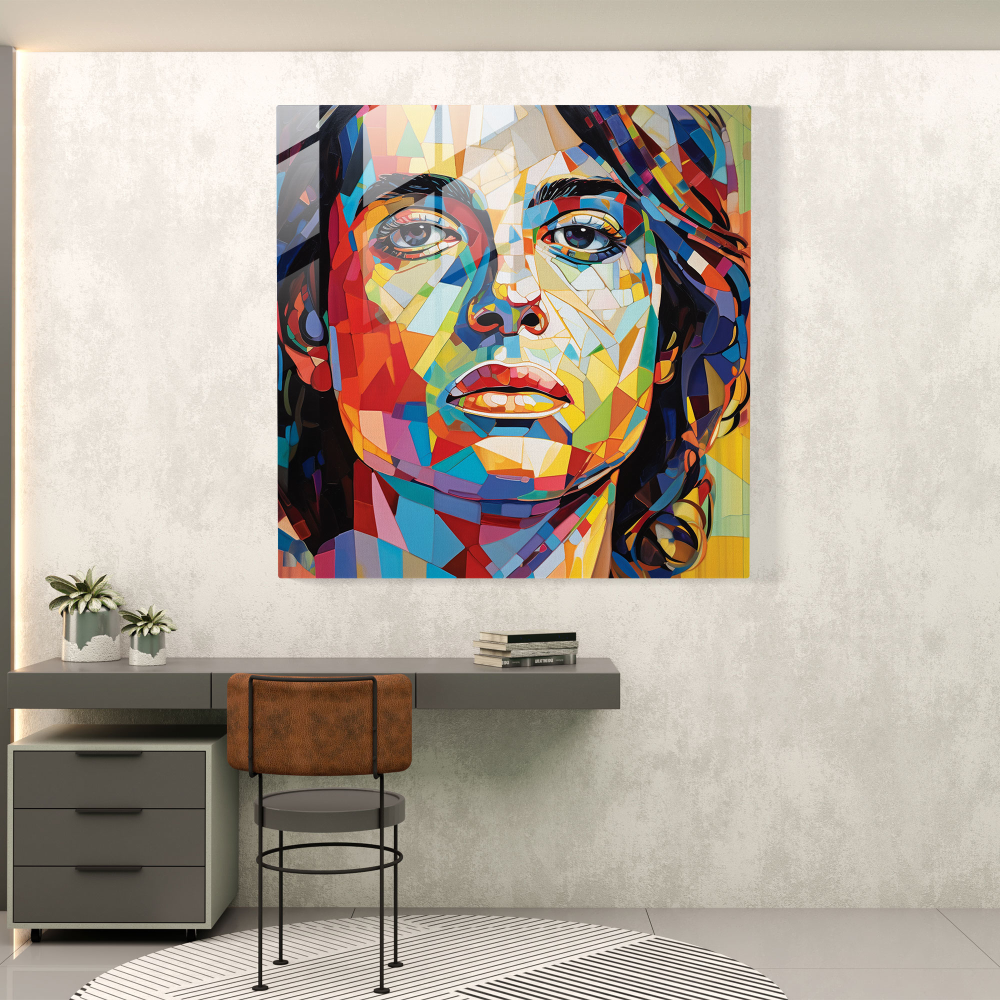 Michael Jackson Pop-Art Glasbild - Michael Jackson Pop-Art lebendige Farben Glas-Kunst