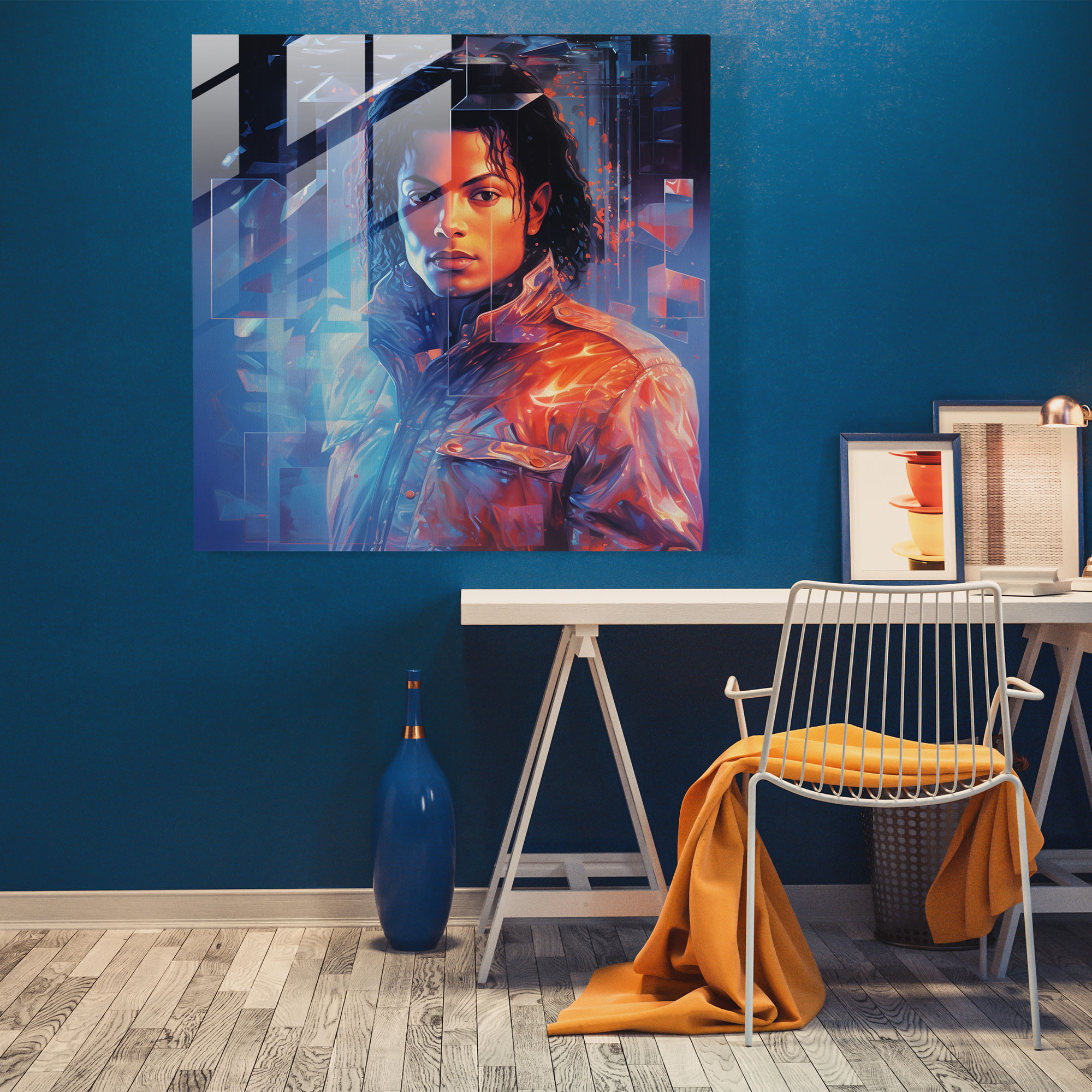 Futuristic Michael Jackson Glass Print - Micheal Jackson, Home Decoration, Glass Art, Modern Art