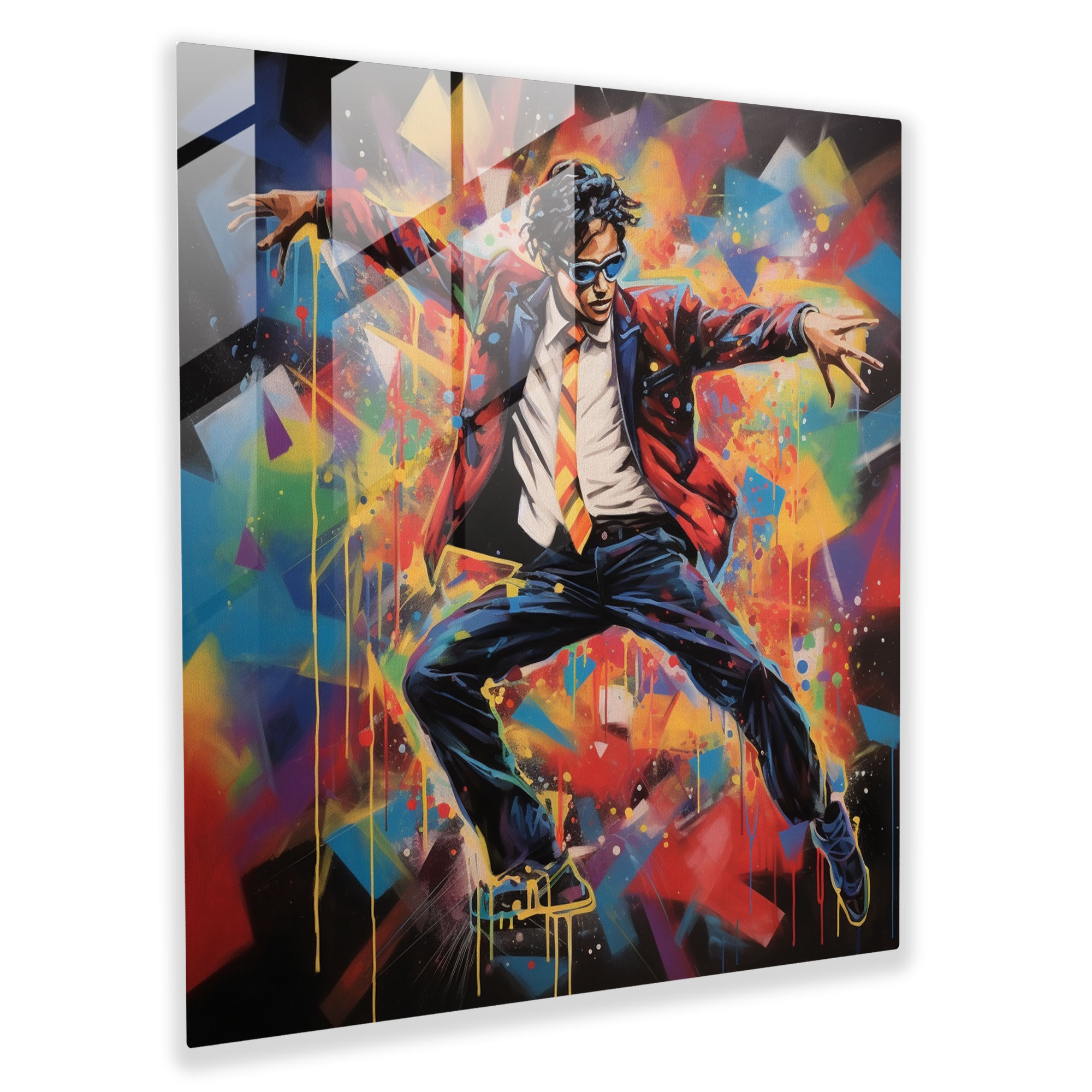 Glasbild Michael Jackson Graffiti - Moderne Kunst Zuhause Dekoration