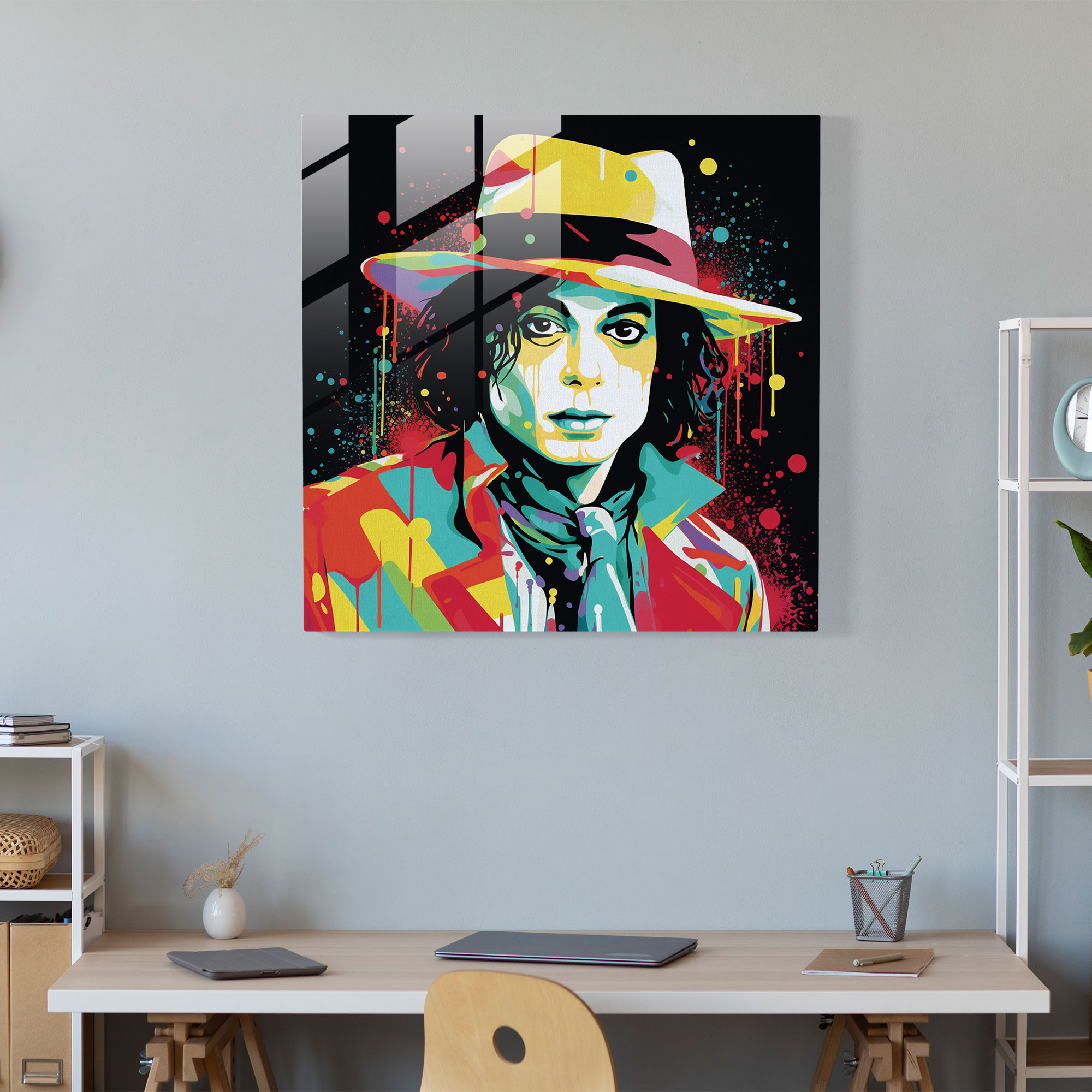 Michael Jackson Pop Art Glasbild - Michael Jackson Glas Wandkunst Pop Art Glasbild