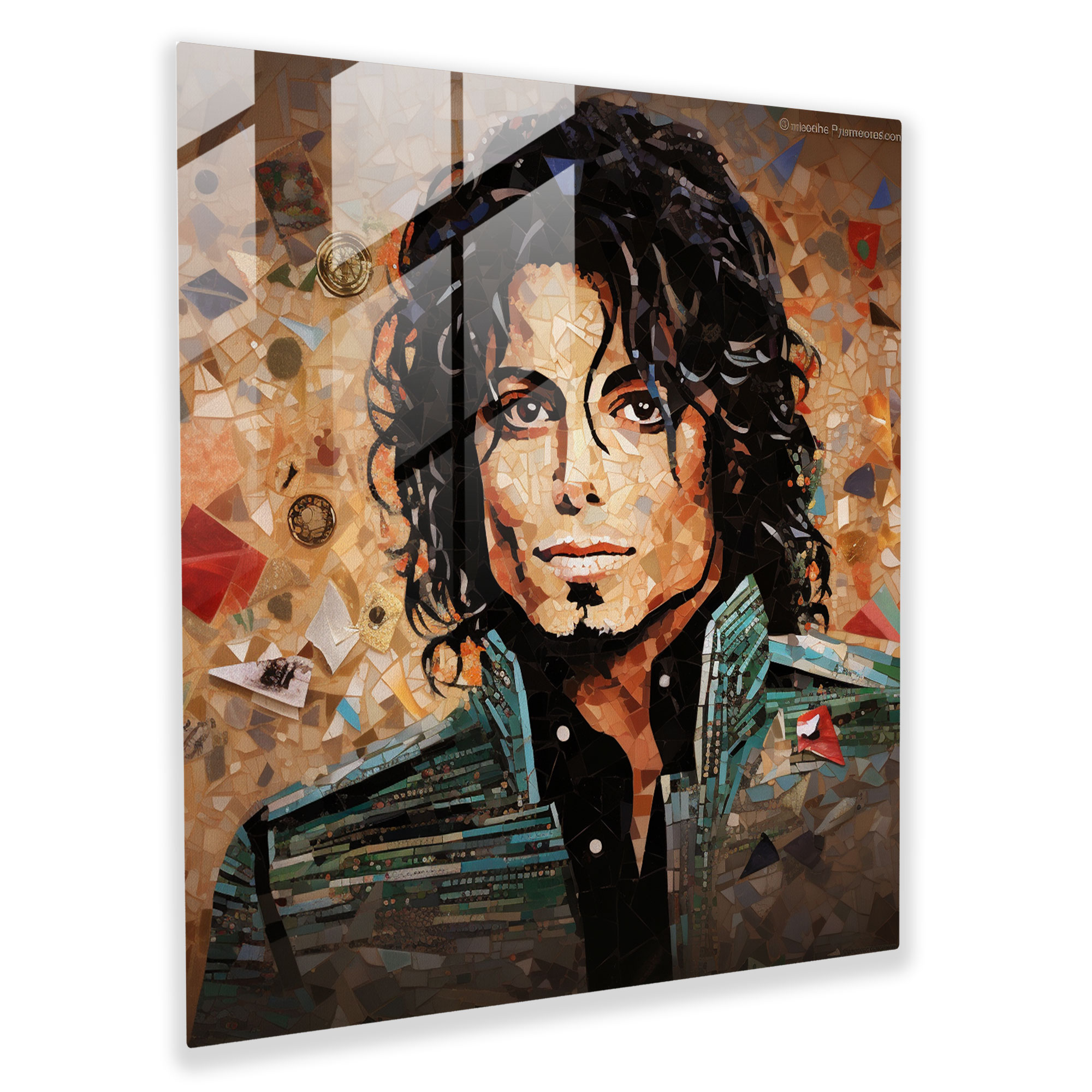 Michael Jackson Album Covers Glass Print - Micheal Jackson, Modern Art, Home Decoration, Collage