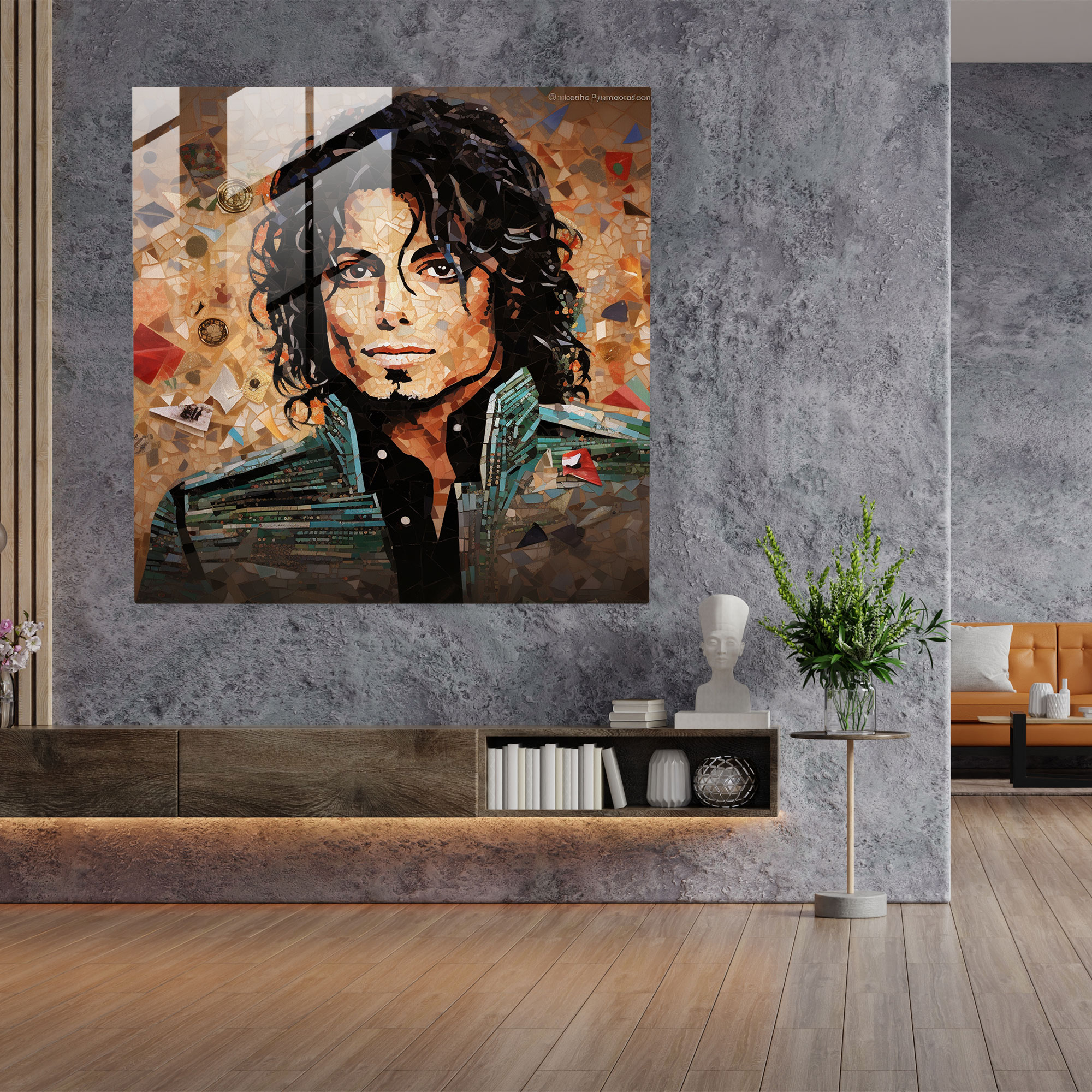 Michael Jackson Album Covers Glass Print - Micheal Jackson, Modern Art, Home Decoration, Collage