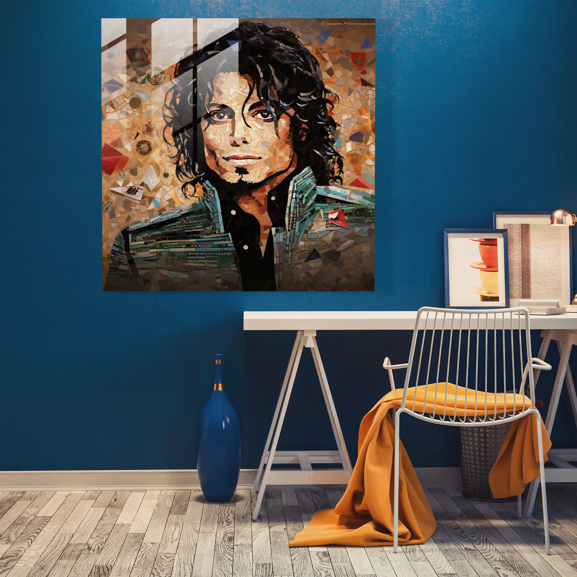 Michael Jackson Album Covers Glass Print - Micheal Jackson, Modern Art, Home Decoration, Collage