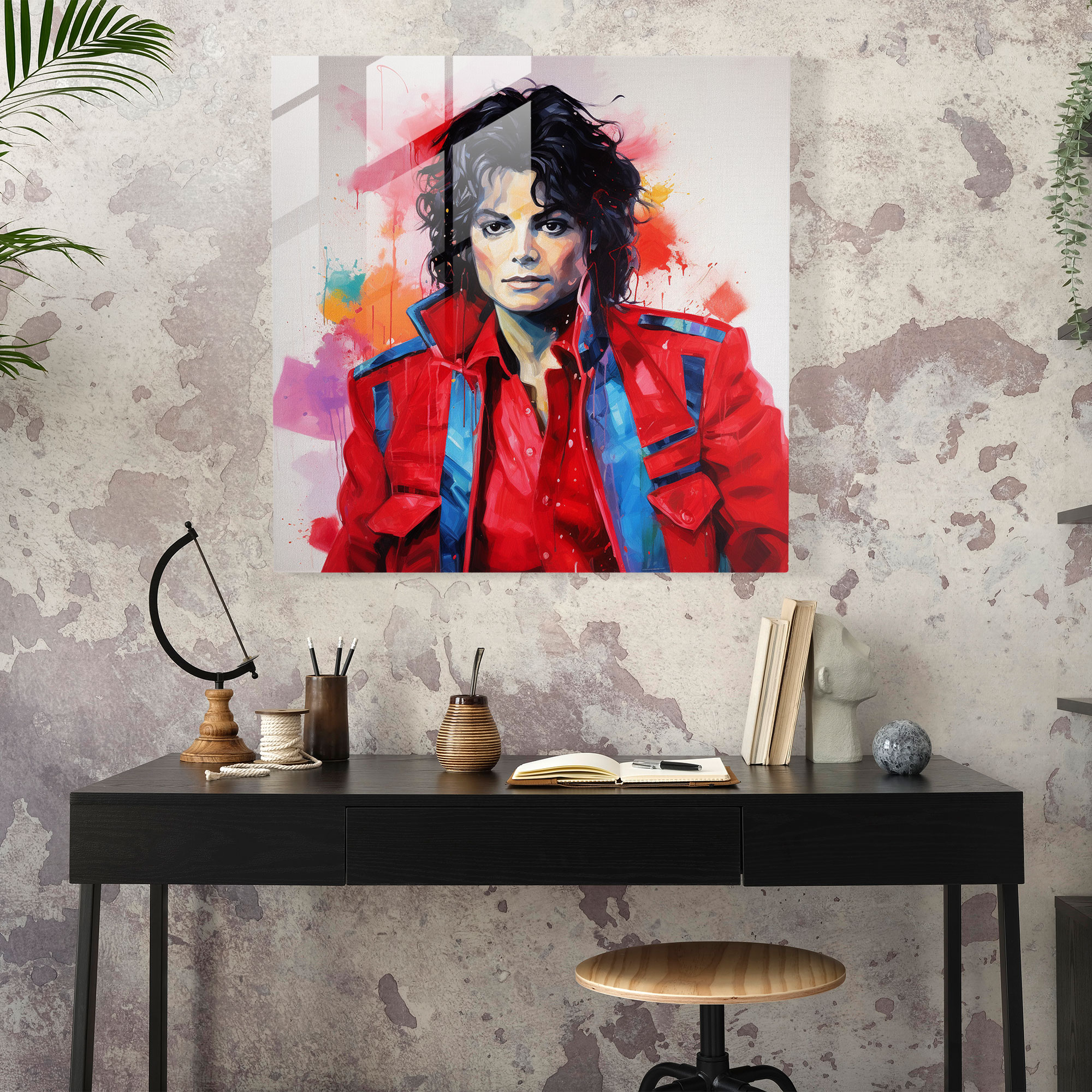 Michael Jackson Pop Art Glass Print - Micheal Jackson, Pop Art, Michael Jackson, Wall Decoration