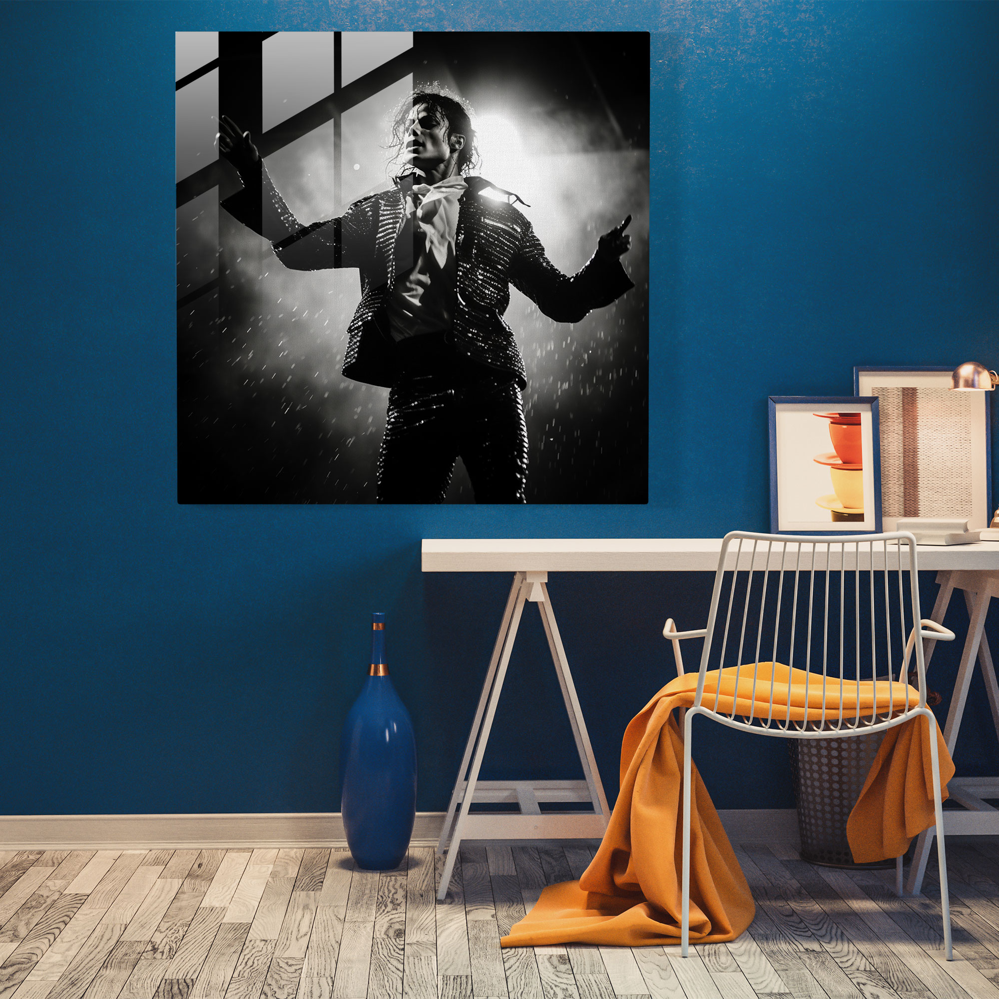 Michael Jackson Stage Glass Print - Micheal Jackson, Glass Print, Michael Jackson, Glass Art