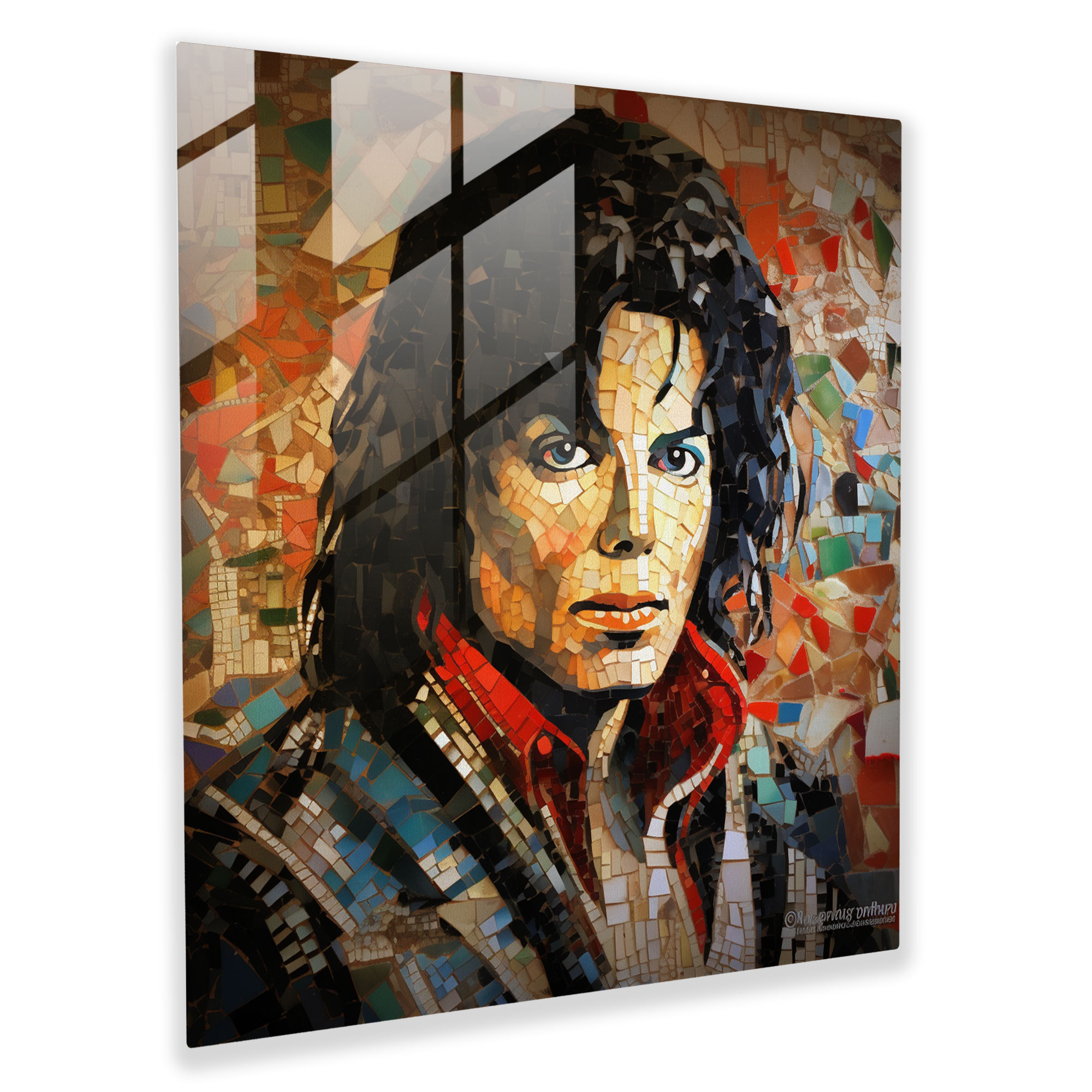 Micheal Jackson Collage Glasbild - Moderne Kunst Mosaik