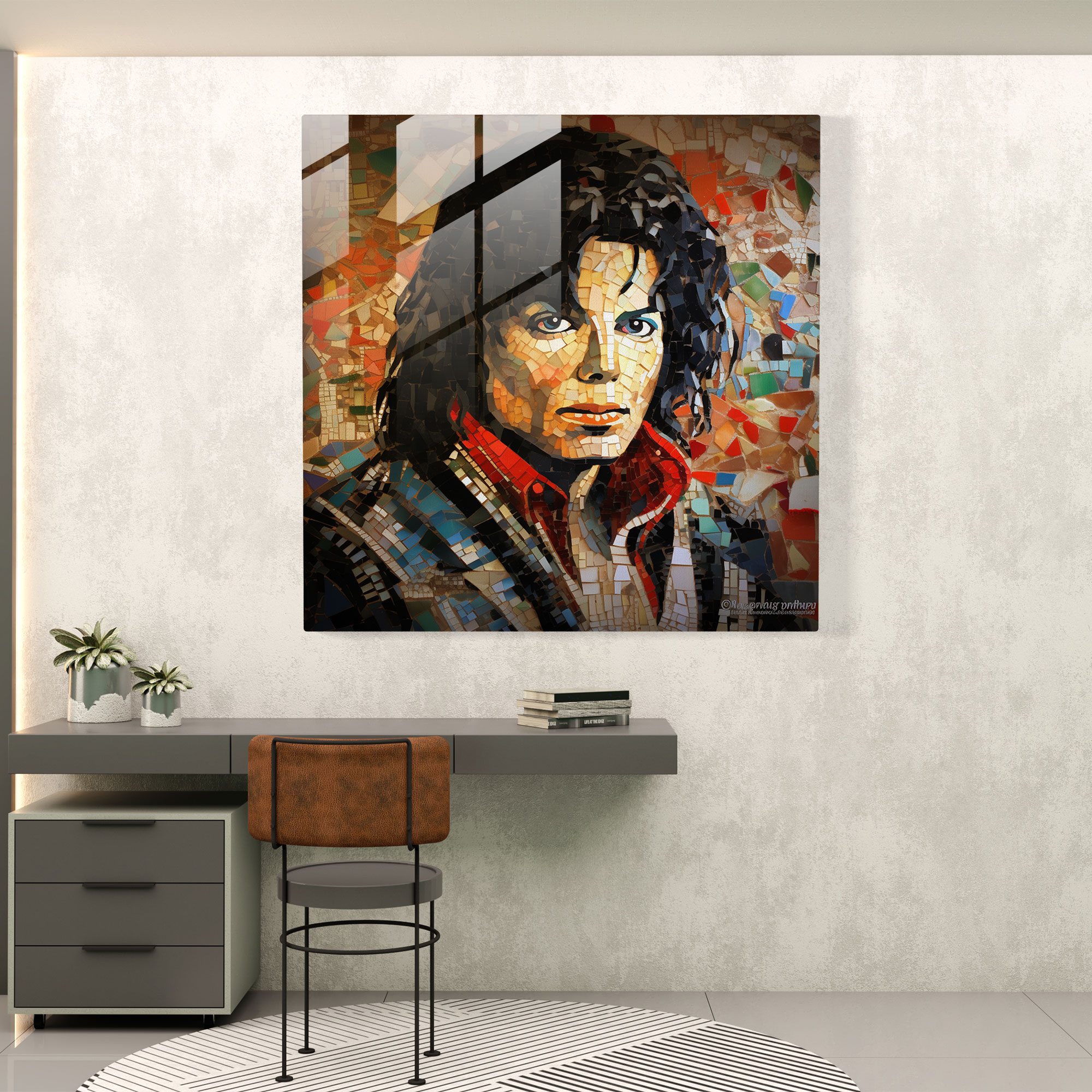 Micheal Jackson Collage Glasbild - Moderne Kunst Mosaik