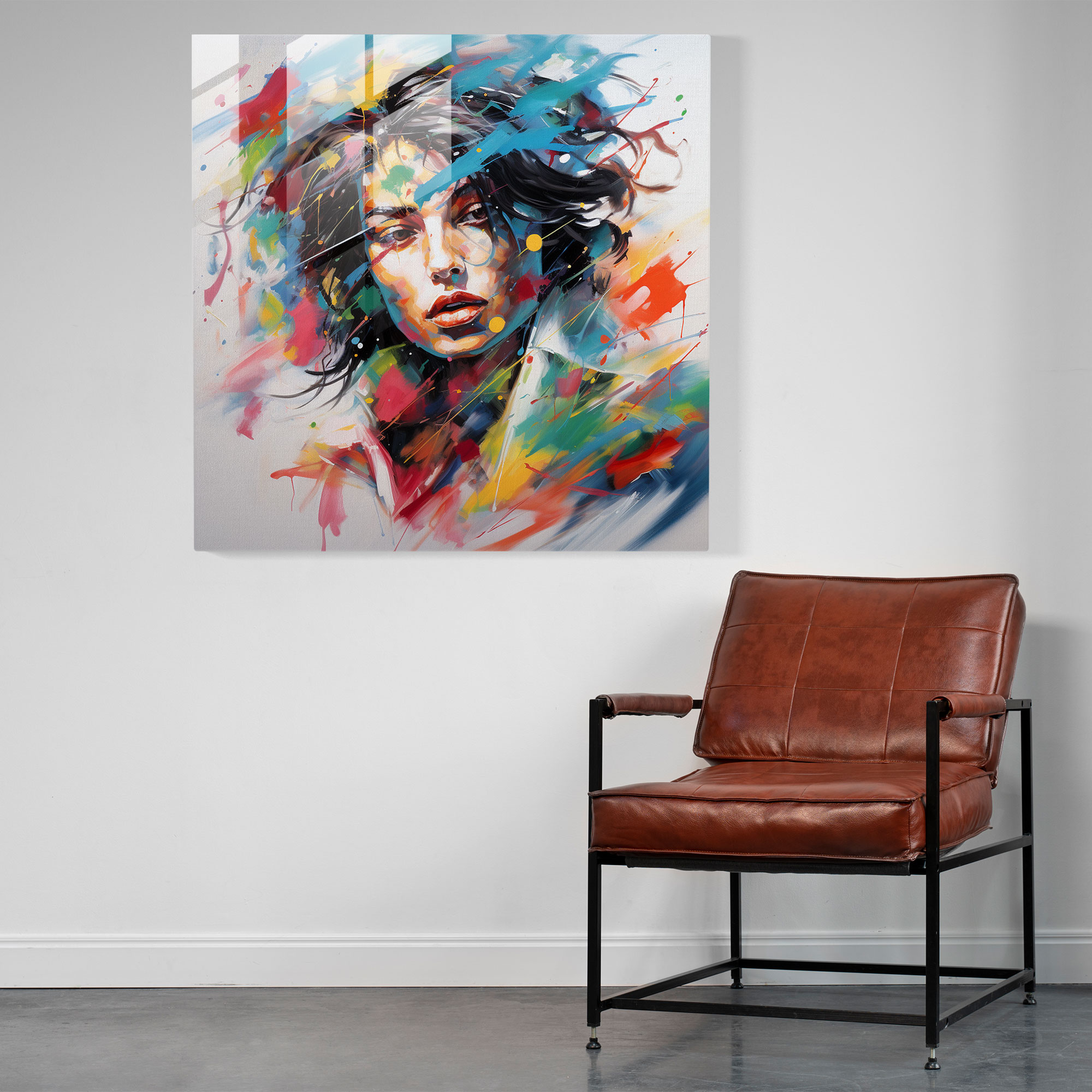 Michael Jackson Abstract Glass Print - Micheal Jackson, Abstract Painting, Home Decoration, Vibrant Colors