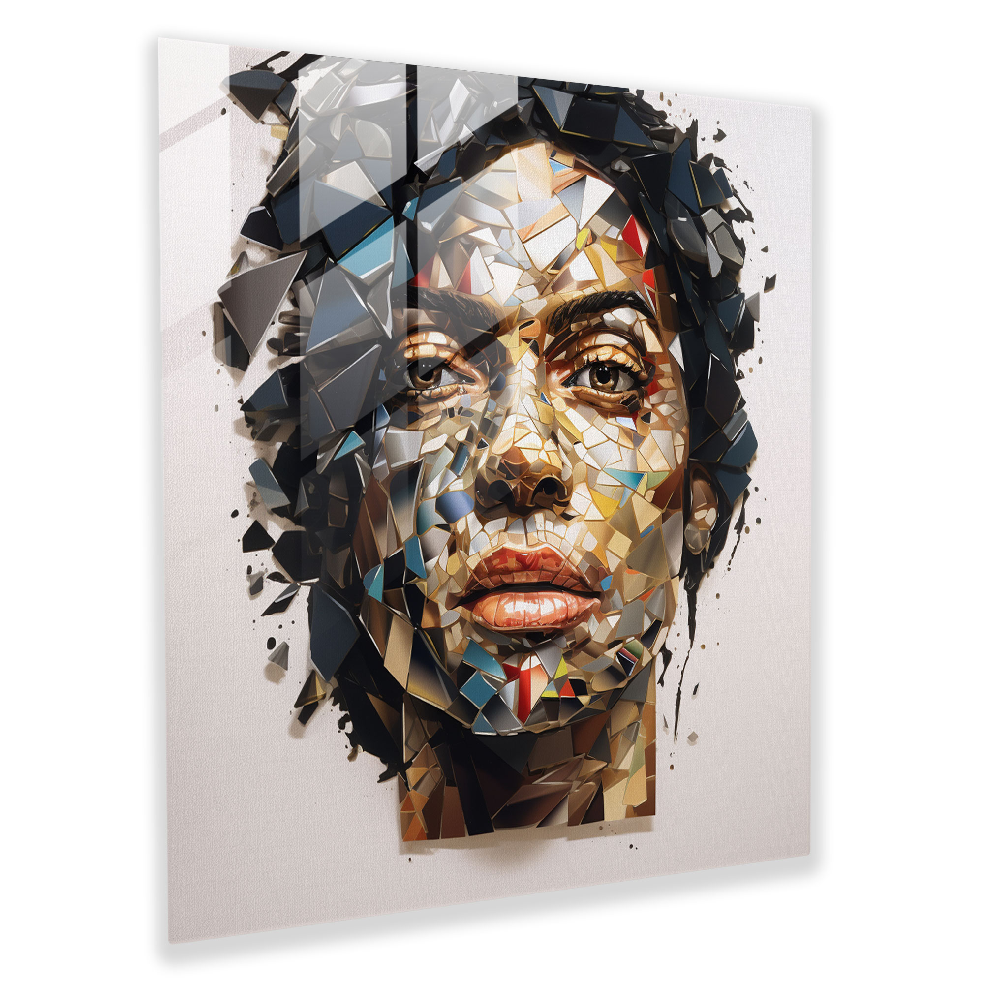 Michael Jackson Cubism Glass Print - Micheal Jackson, Glass Art, Cubism, Artwork