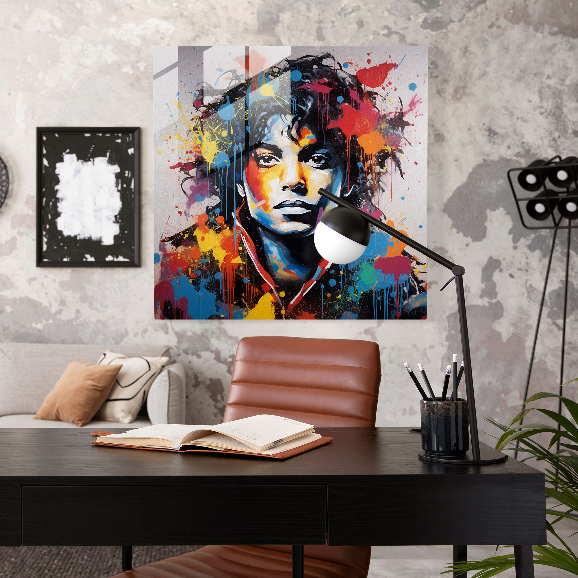 Glasbild mit Michael Jackson Graffiti - Michael Jackson Graffiti Glas Wandkunst