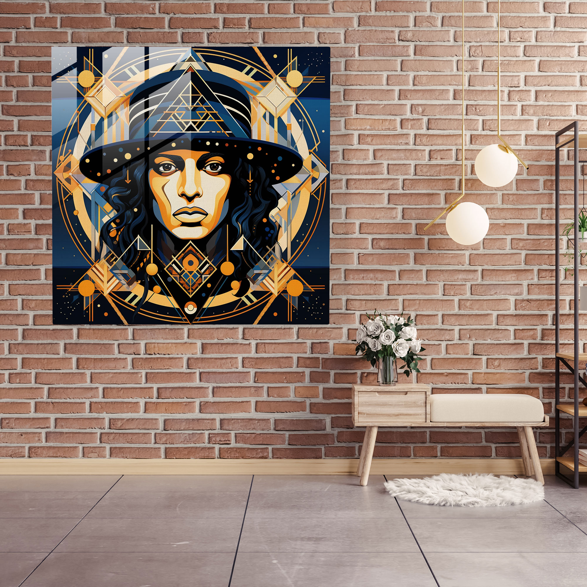 Michael Jackson Glass Print - Geometric Abstract Fusion - Micheal Jackson, Glass Print, Intricate Shapes, Michael Jackson