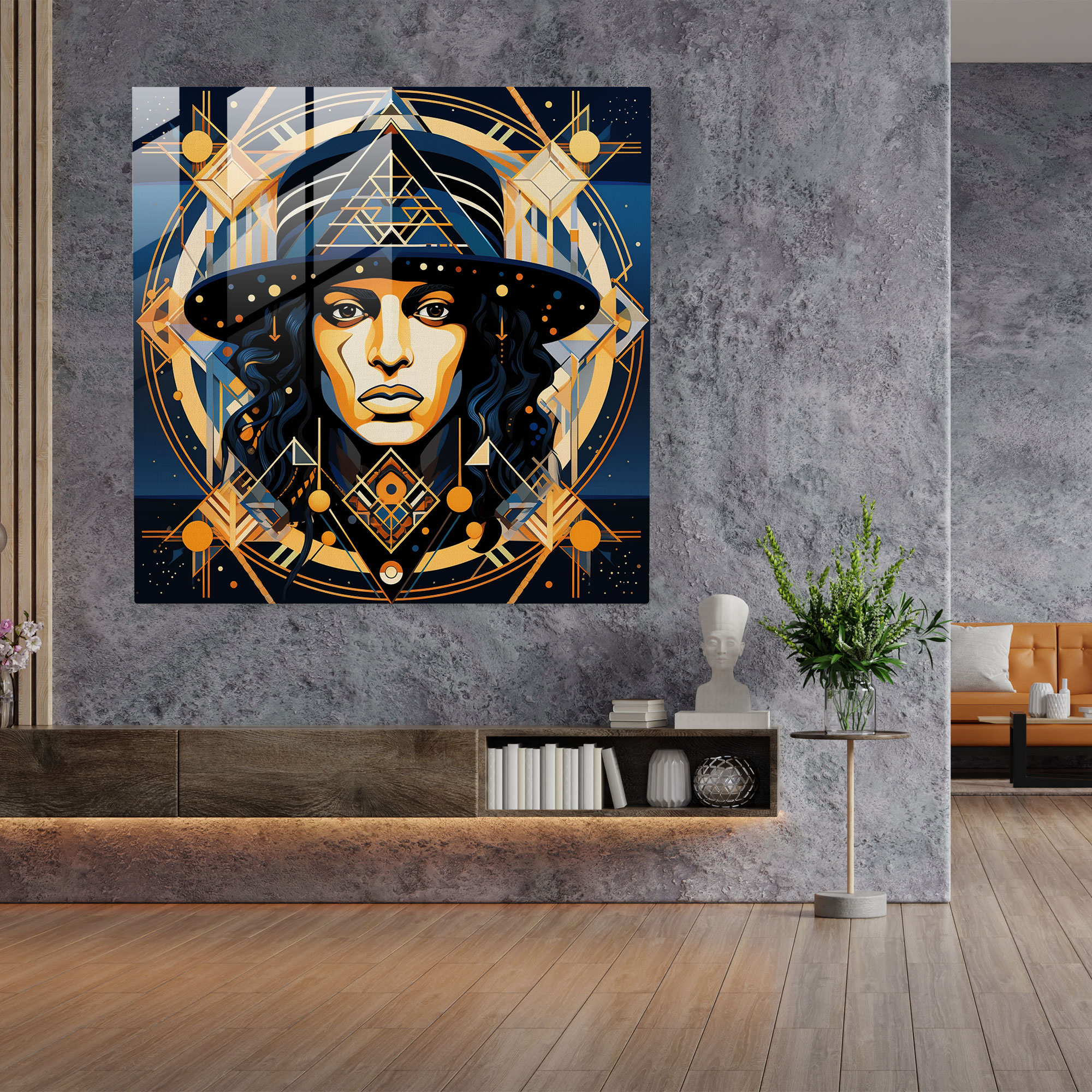 Michael Jackson Glass Print - Geometric Abstract Fusion - Micheal Jackson, Glass Print, Intricate Shapes, Michael Jackson
