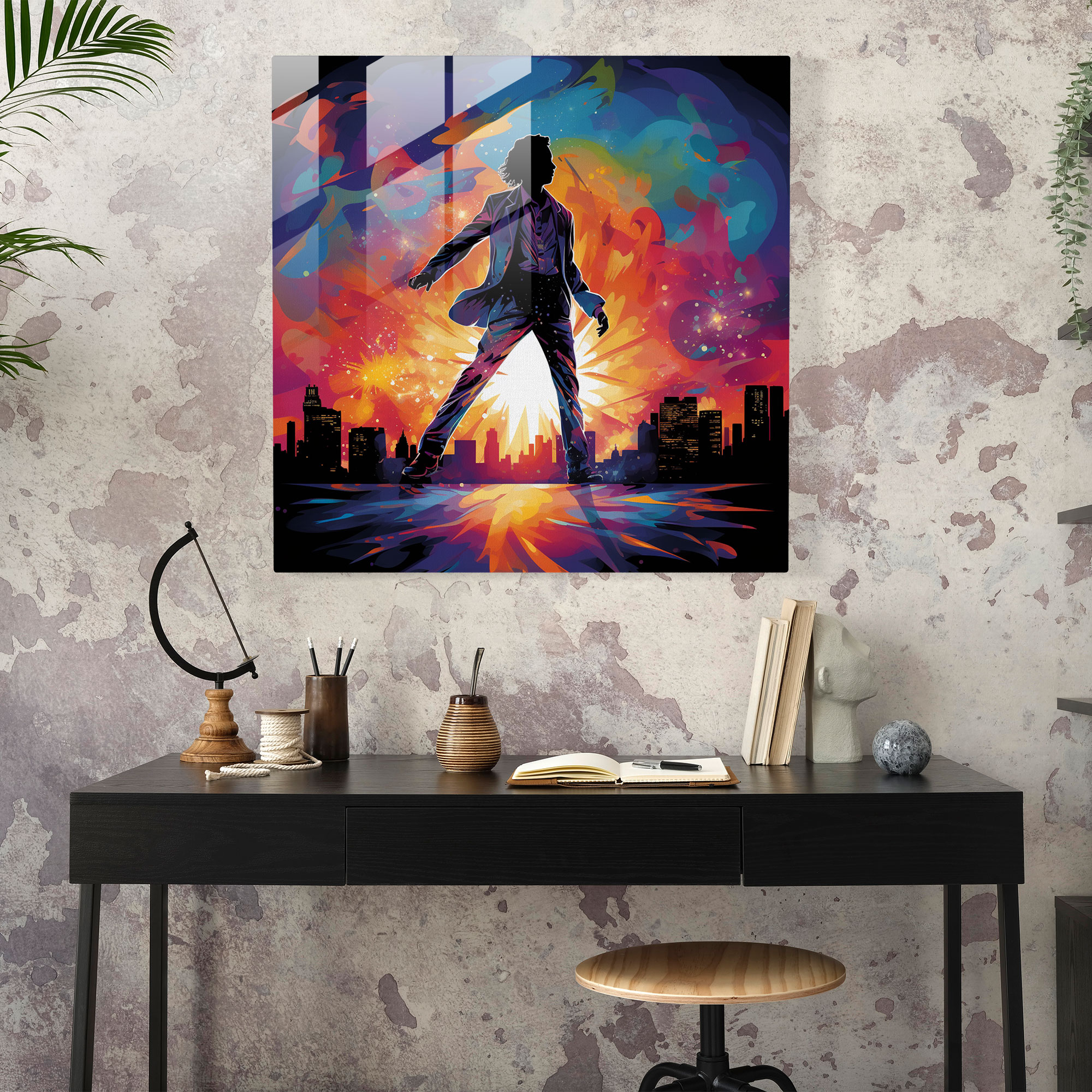 Glasbild Moonwalk von Michael Jackson - Tanz Modern Art