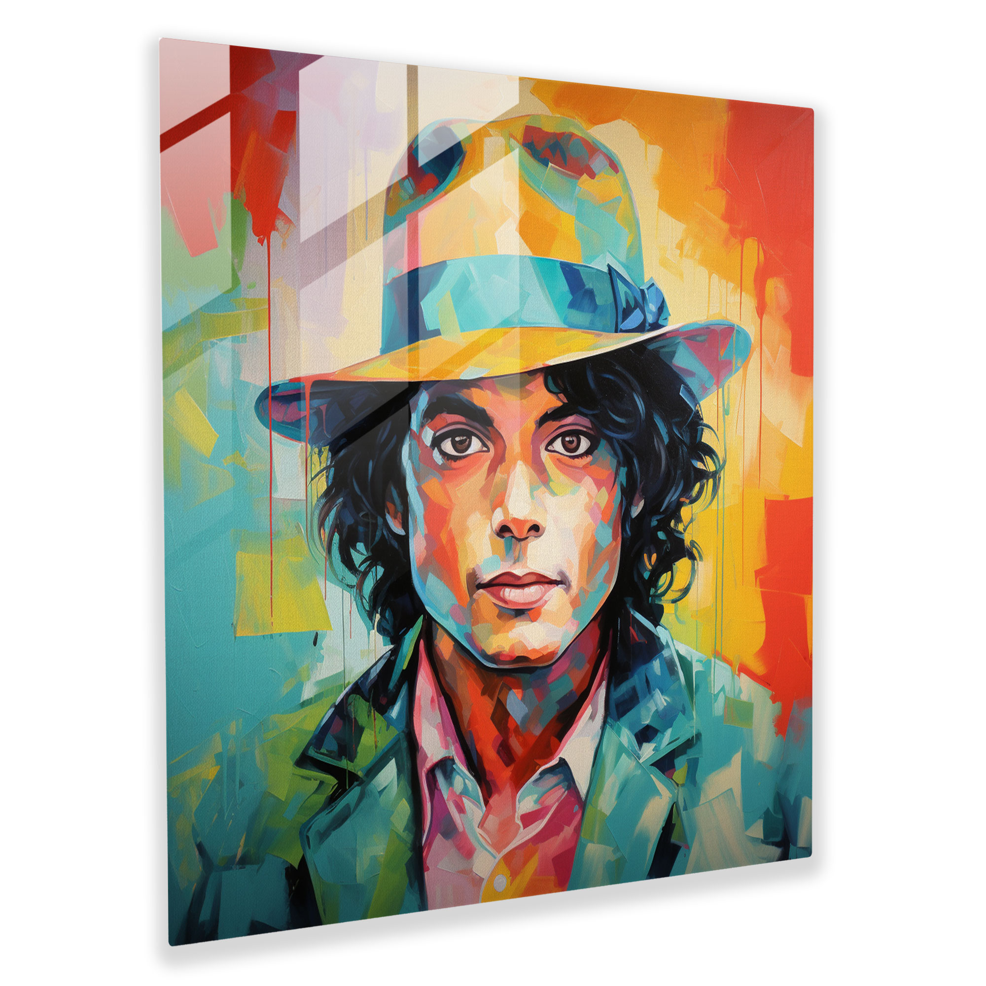 Michael Jackson Pop Art Glass Print - Micheal Jackson, Glass Art, Colorful Portrait, Michael Jackson
