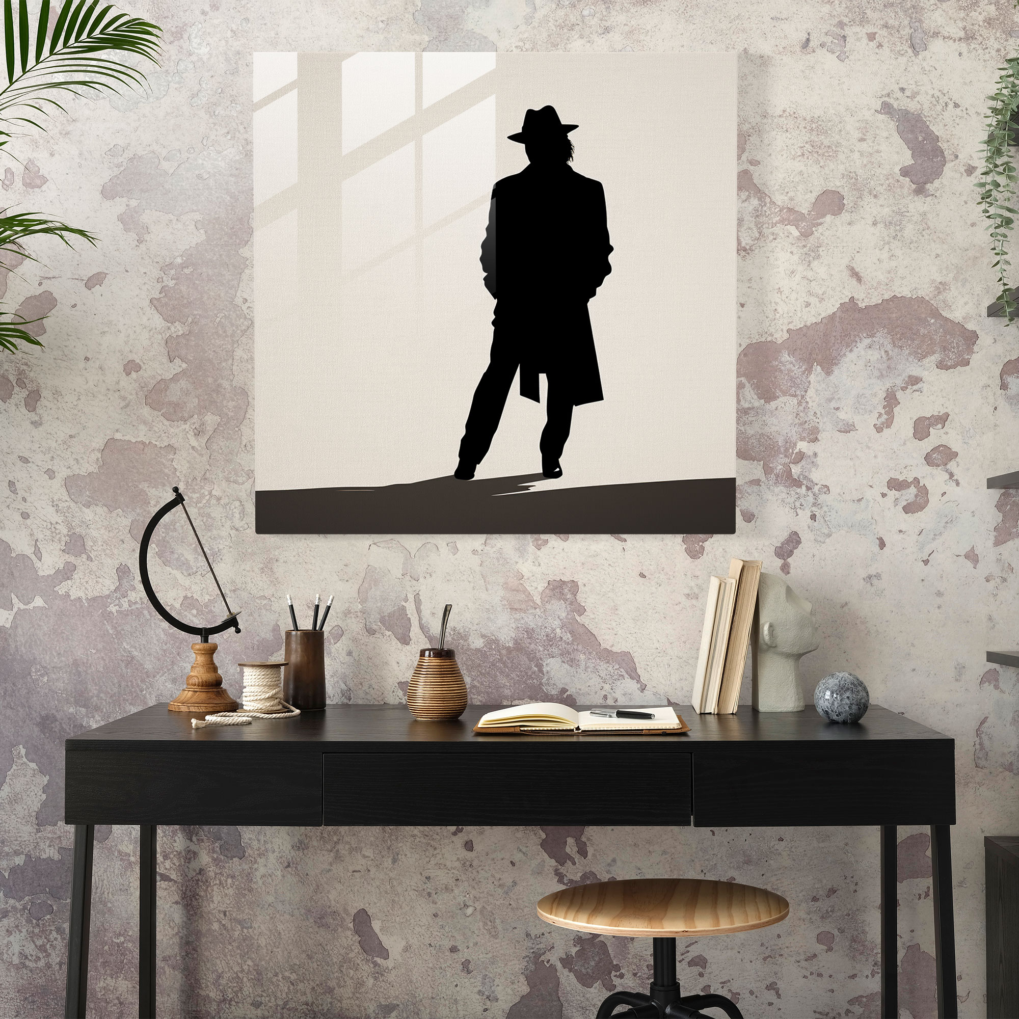 Michael Jackson Minimalist Glass Print - Micheal Jackson, Sleek, Iconic Silhouette, Glass Print